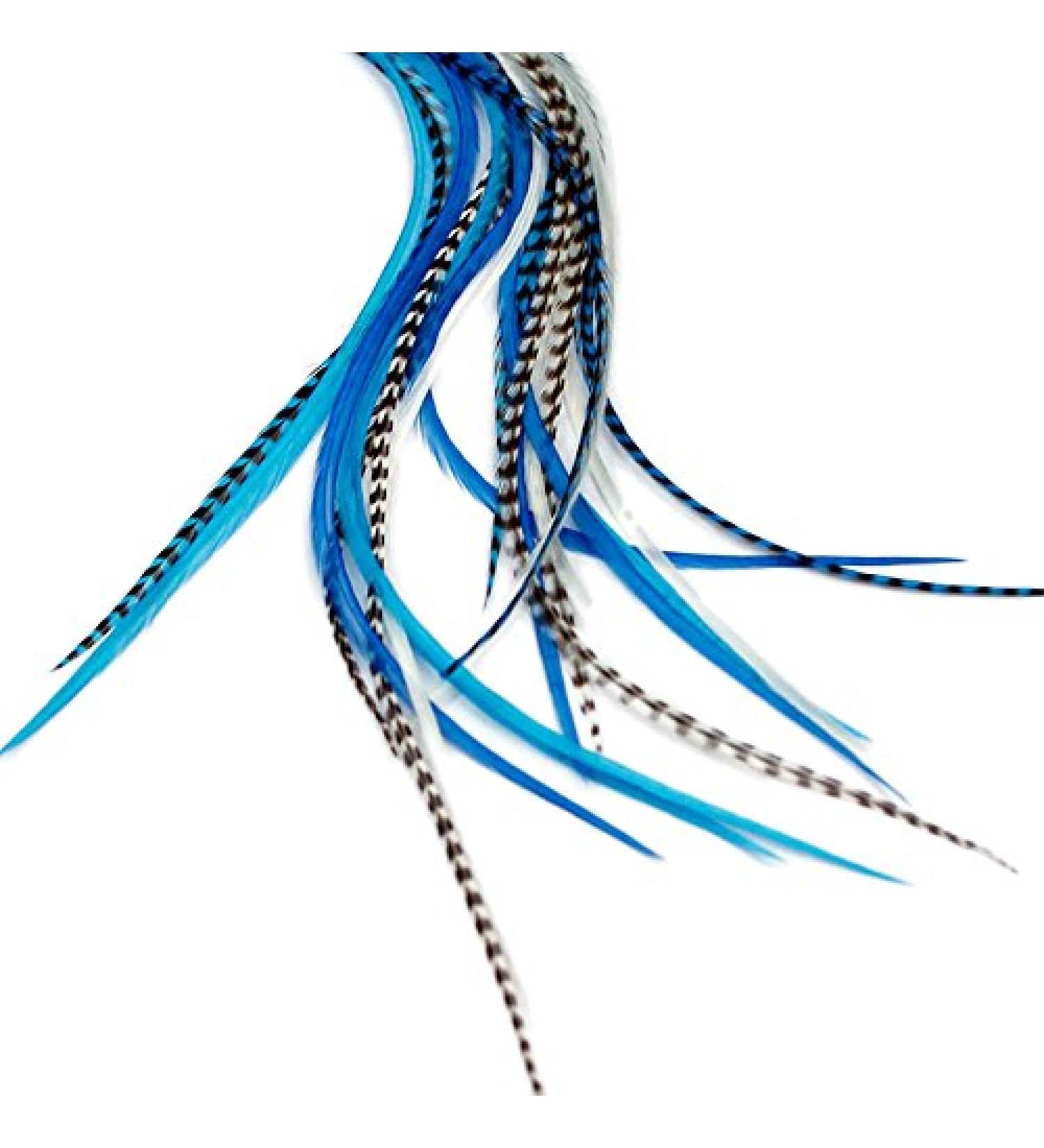 Real Feather Hair Extensions - Ice (Set of 3 Feathers) - Buy Online on GoSupps.com