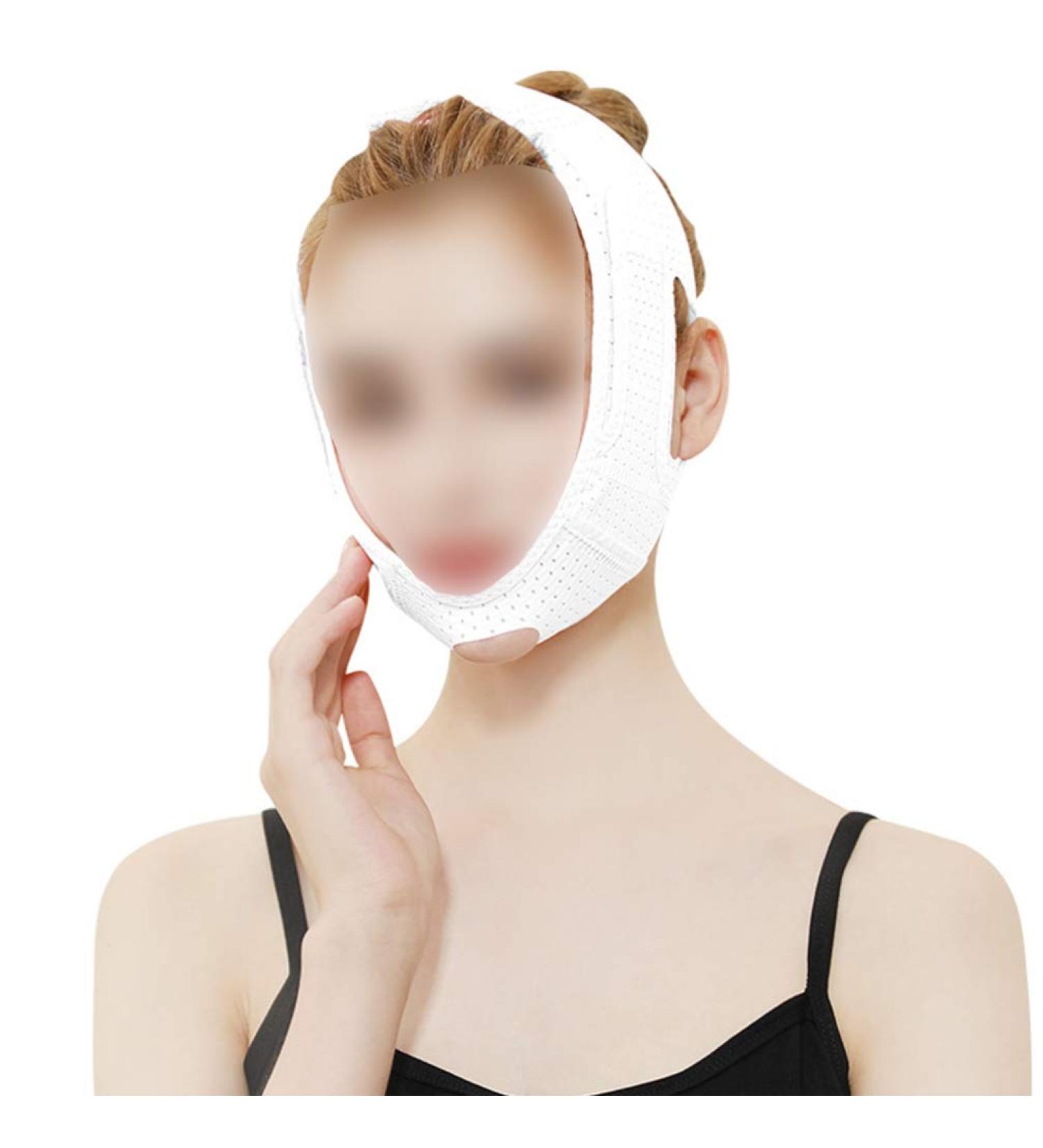 Face Lifting Slimming Belt Facial Cheek V Shape Lift Up Thin Mask Strap Face Line Double Chin Reduce White Picture 4 - Buy Online on GoSupps.com
