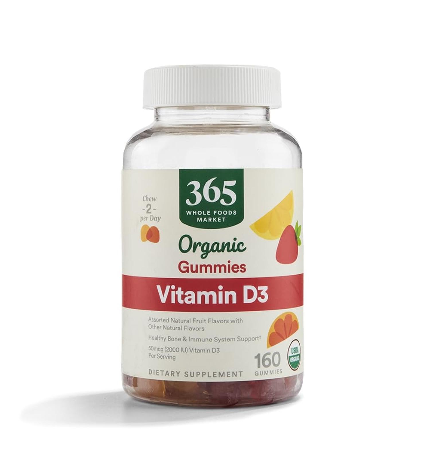 365 by Whole Foods Market Organic Vitamin D3 Gummy 160 Count 160 Count (Pack of 1) - Buy Online on GoSupps.com