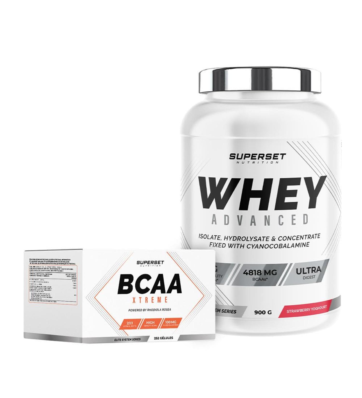  SUPERSET NUTRITION Superset Nutrition - Programme Muscle Recovery - 100% Whey Proteine Advanced 900g Fraise Yogourt - Bcaa Xtreme - Buy Online on GoSupps.com