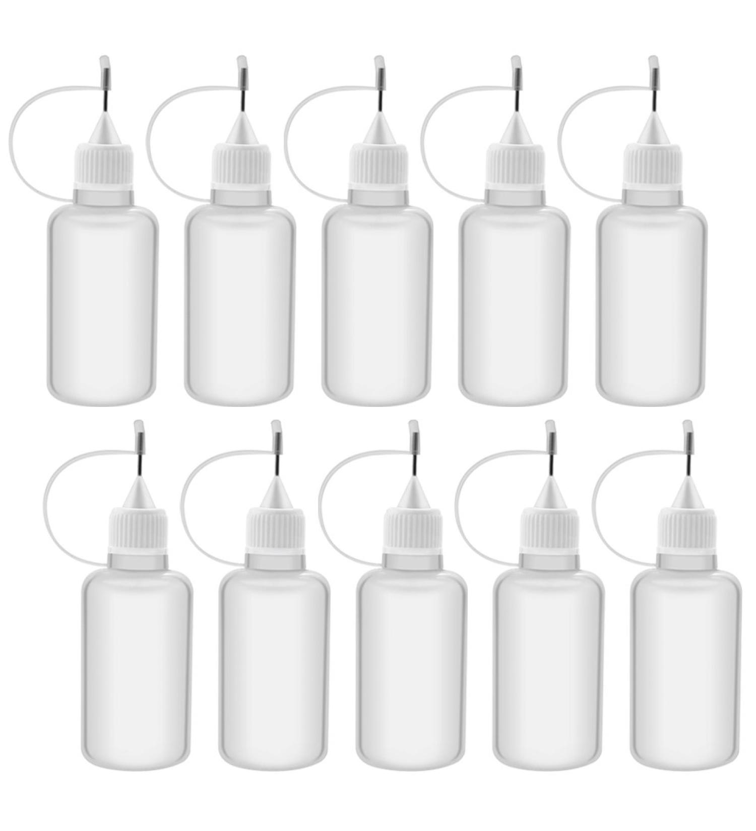 Bantoye 10 Pcs Needle Tip Glue Bottle Applicator Set - DIY Quilling Tool with Precision Tips - 30 ml Plastic Liquid Dropper Bottles - Buy Online on GoSupps.com