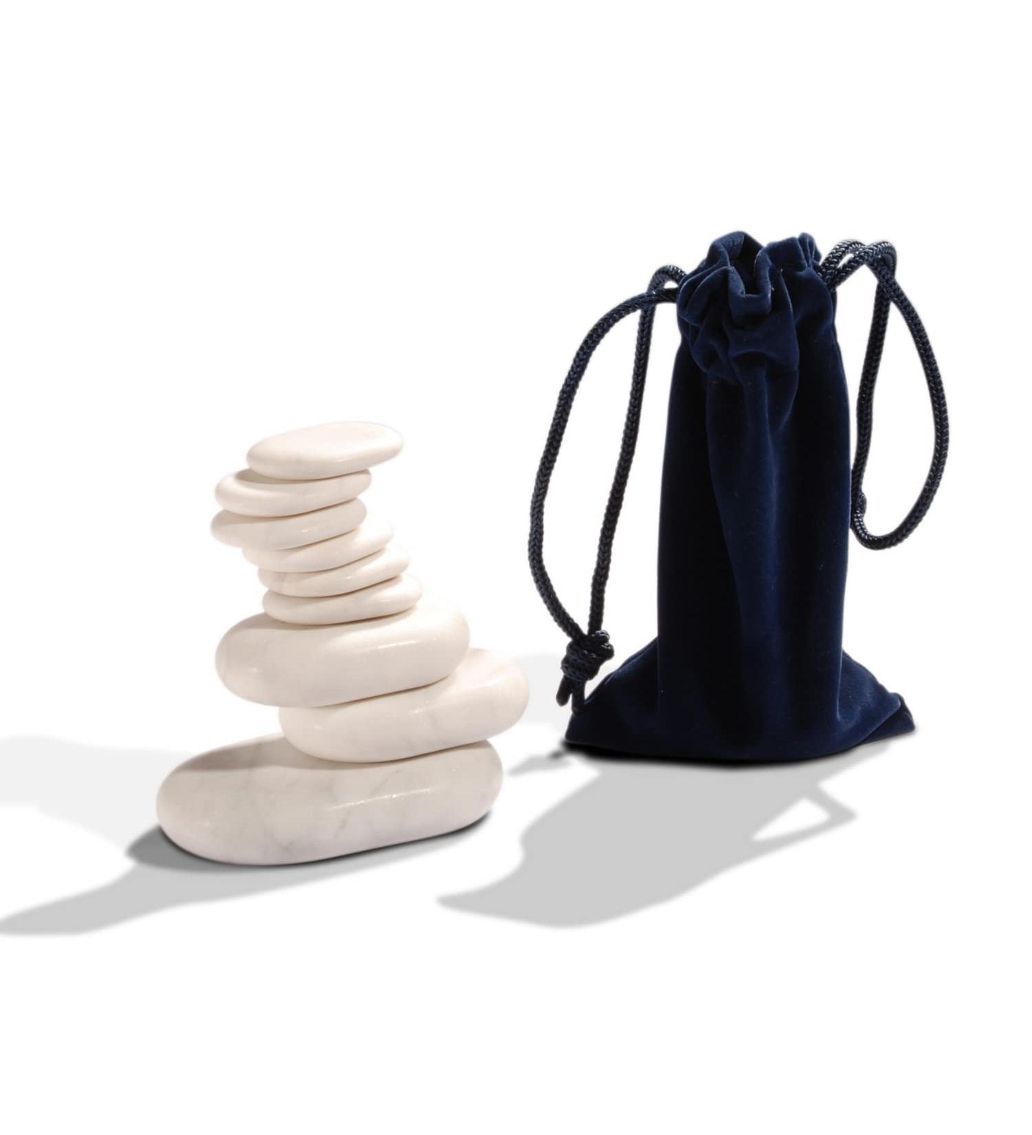 Master Massage Marble Stone Cold Stone Set - 9 Pack White Marble Massage Stones for Therapy - Buy Online on GoSupps.com