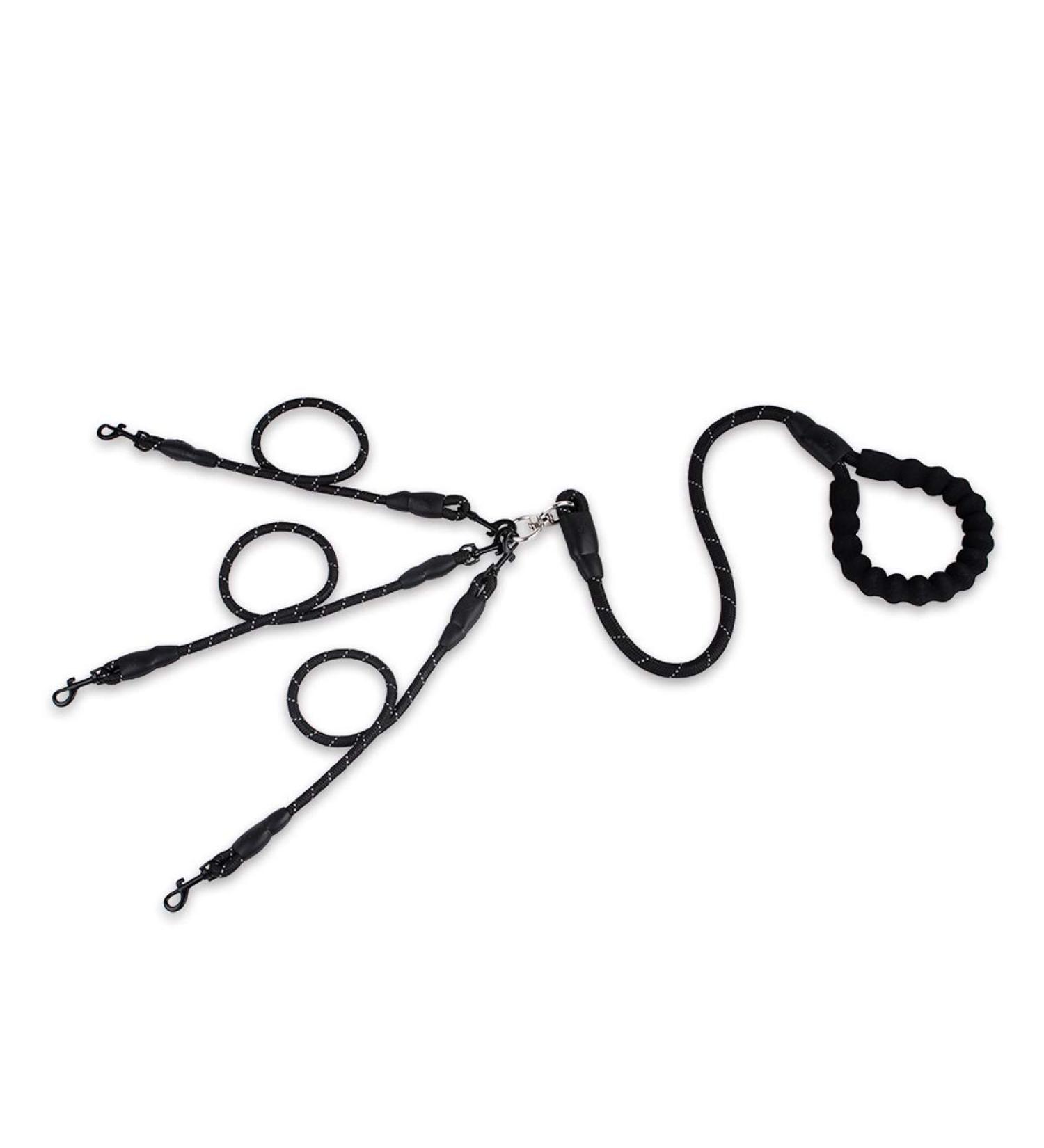 Techson 3 in 1 Dog Leashes with Padded Handle Durable Detachable Long Nylon Rope Lead for Double Triple Multiple Pet Puppy - Buy Online on GoSupps.com