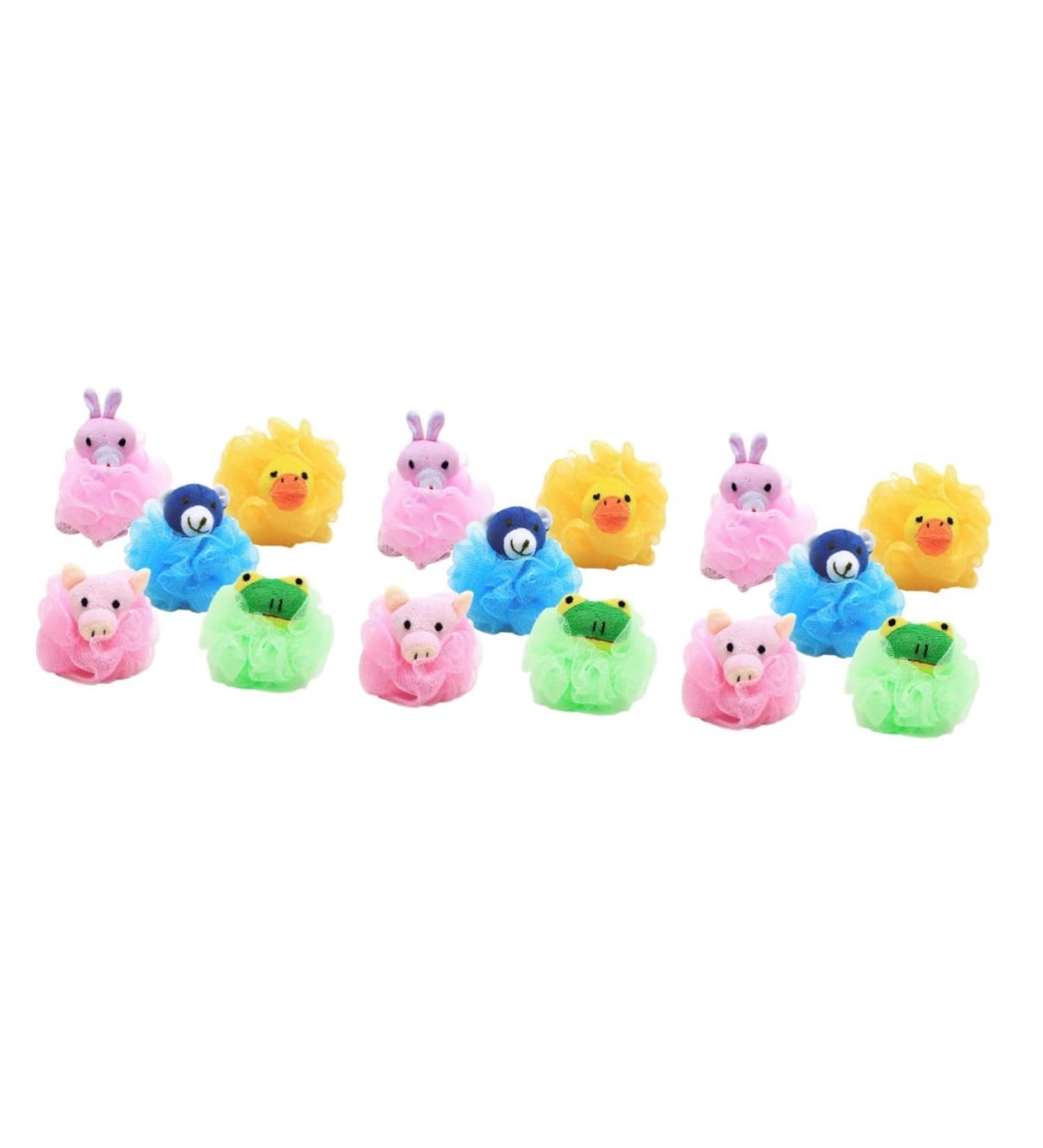 12 Pcs Healeved Bath Sponge Set | Luxurious Bath Puffs & Flower Balls Perfect Bath Accessories for Spa-like Experience - Buy Online on GoSupps.com