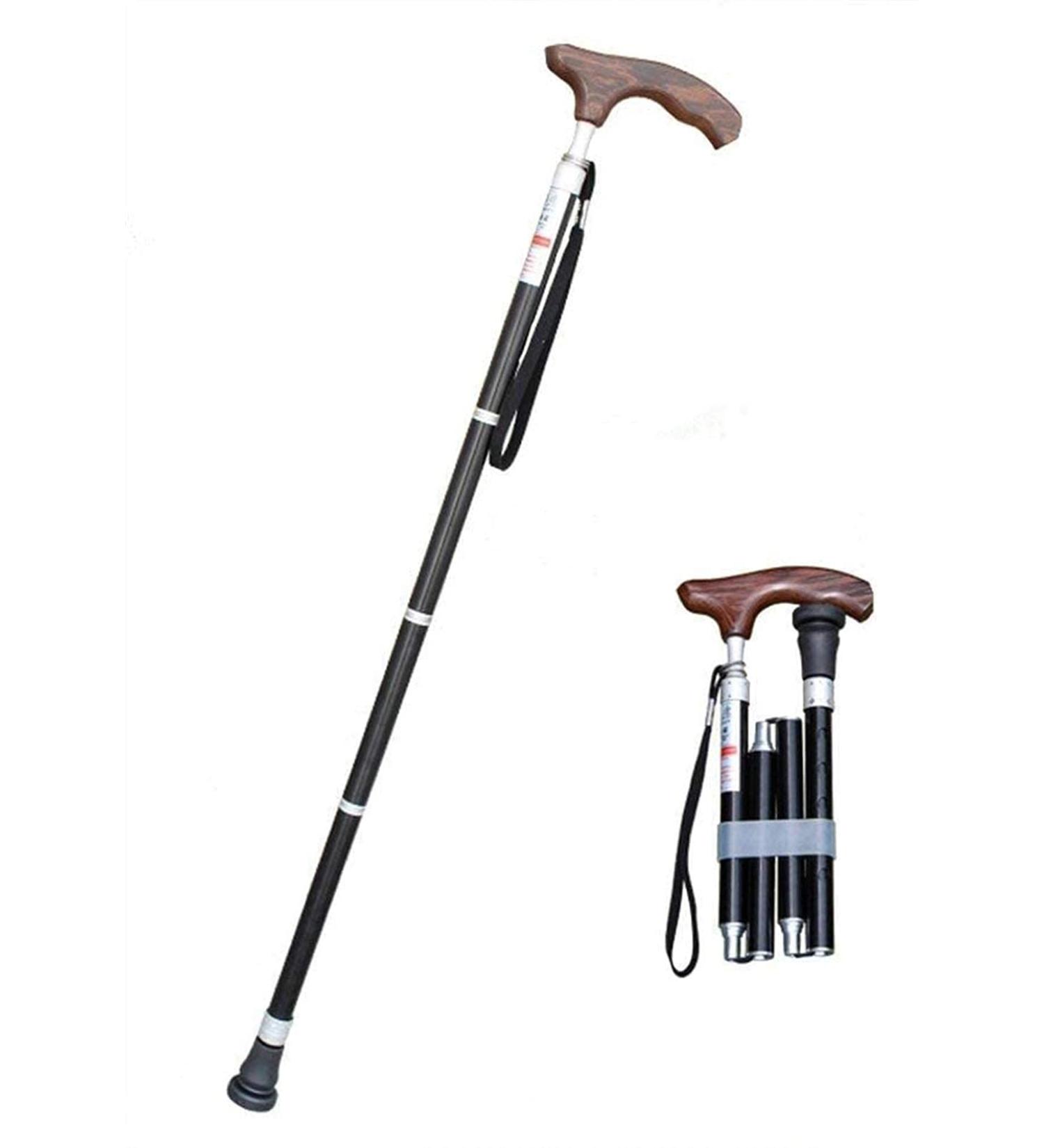 Elderly Matsuha Folding Wood + Aluminum Alloy Super Light Trekking Paul Black for Outdoor Trip Interesting - Buy Online on GoSupps.com