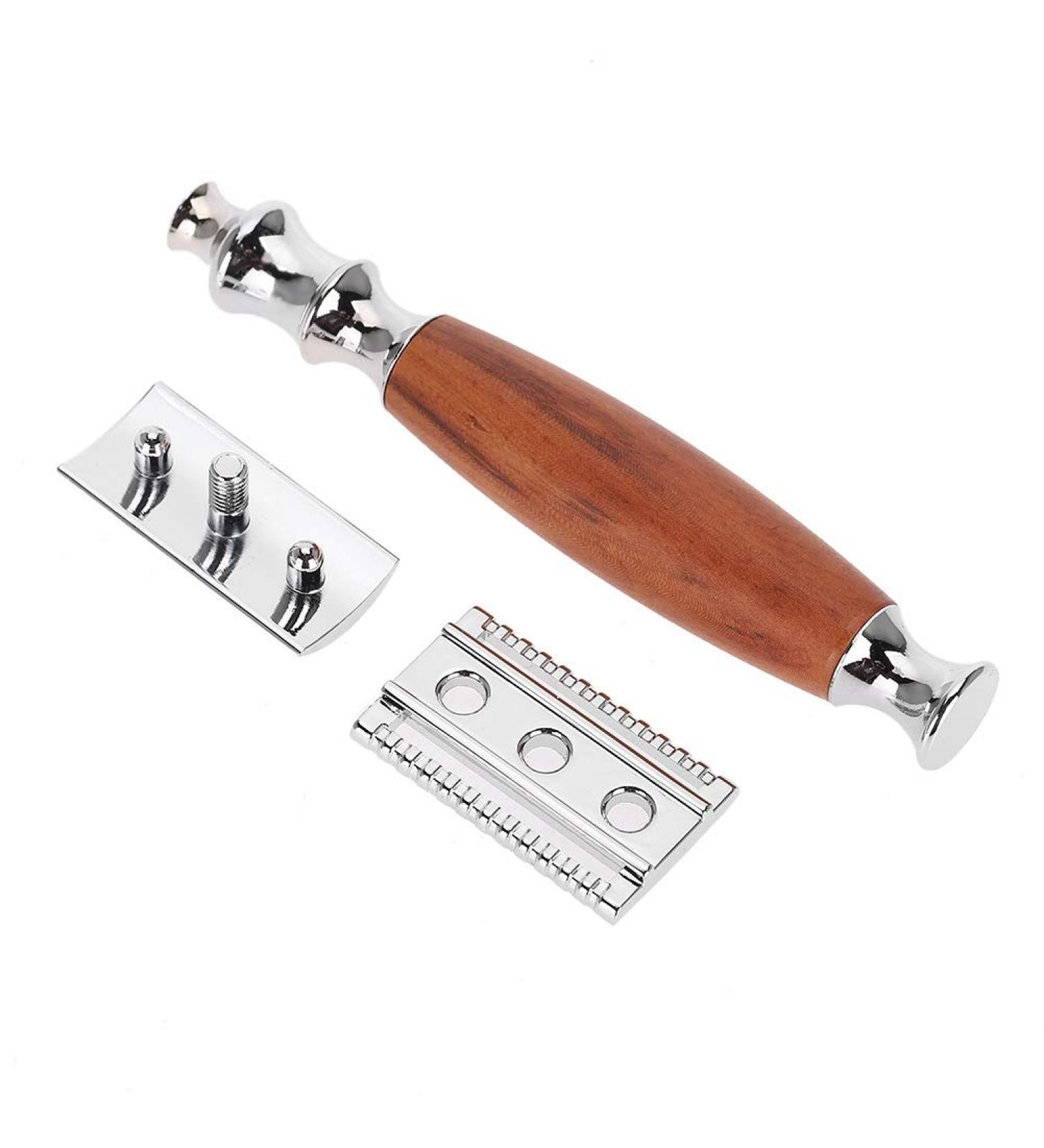 Dekaim Manual Shaver - Classic Men's Dual Blade Wooden Handle Shaver (Mahogany) - Vintage Style for a Smooth Shave | International Shipping Available - Buy Online on GoSupps.com