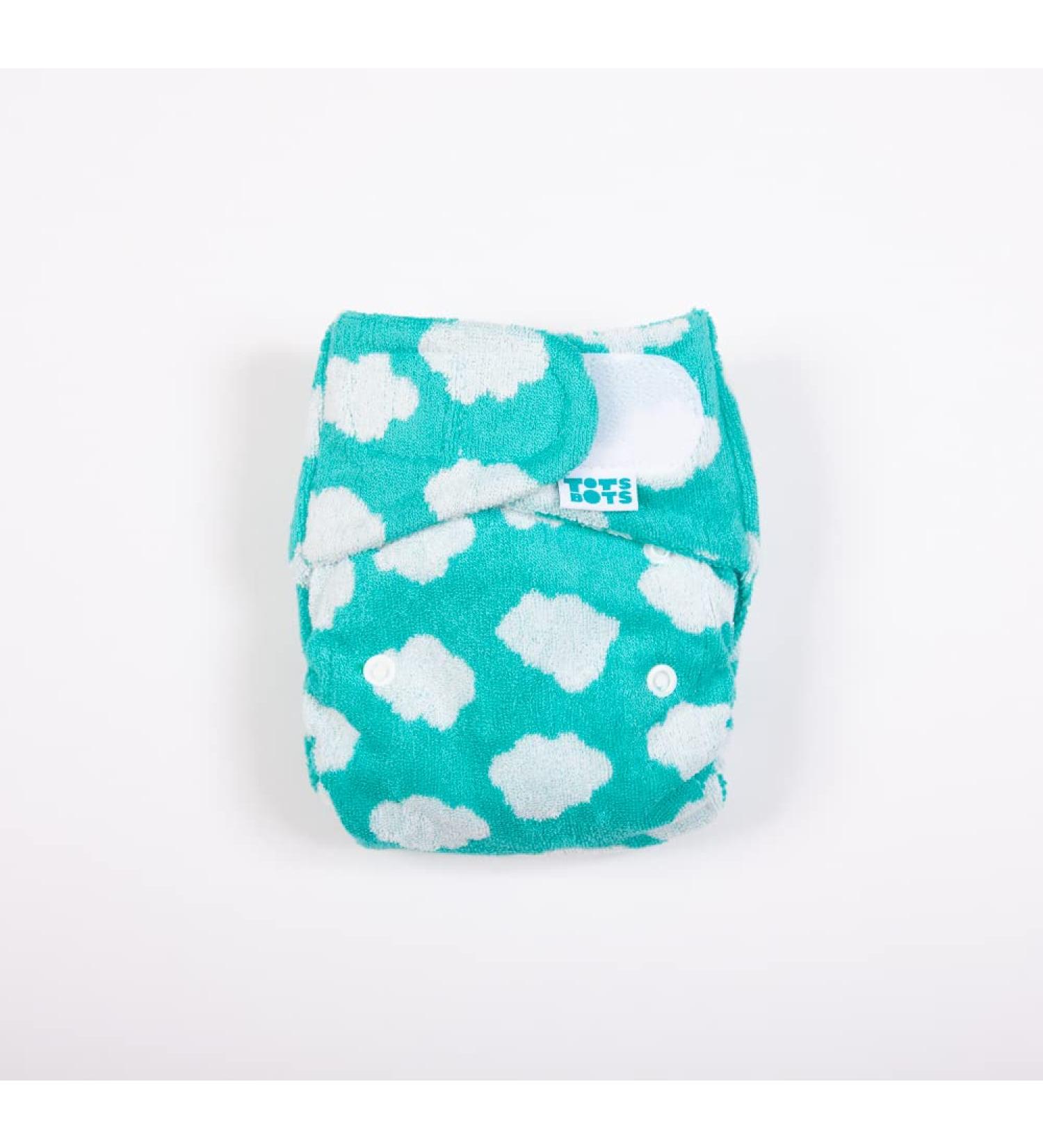 TotsBots Bamboozle Reusable Nappy - Eco-Friendly Bamboo Nappy for Babies & Toddlers | Fluffy Clouds Size 2 (9-35lbs) - Buy Online on GoSupps.com