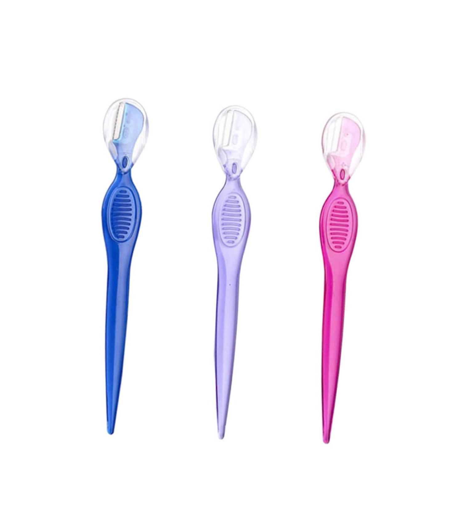 3Pcs Dermaplaning Tool Kit - Facial Shaver & Eyebrow Trimmer | Beauty Makeup Tools - Purple | International Shipping Available - Buy Online on GoSupps.com