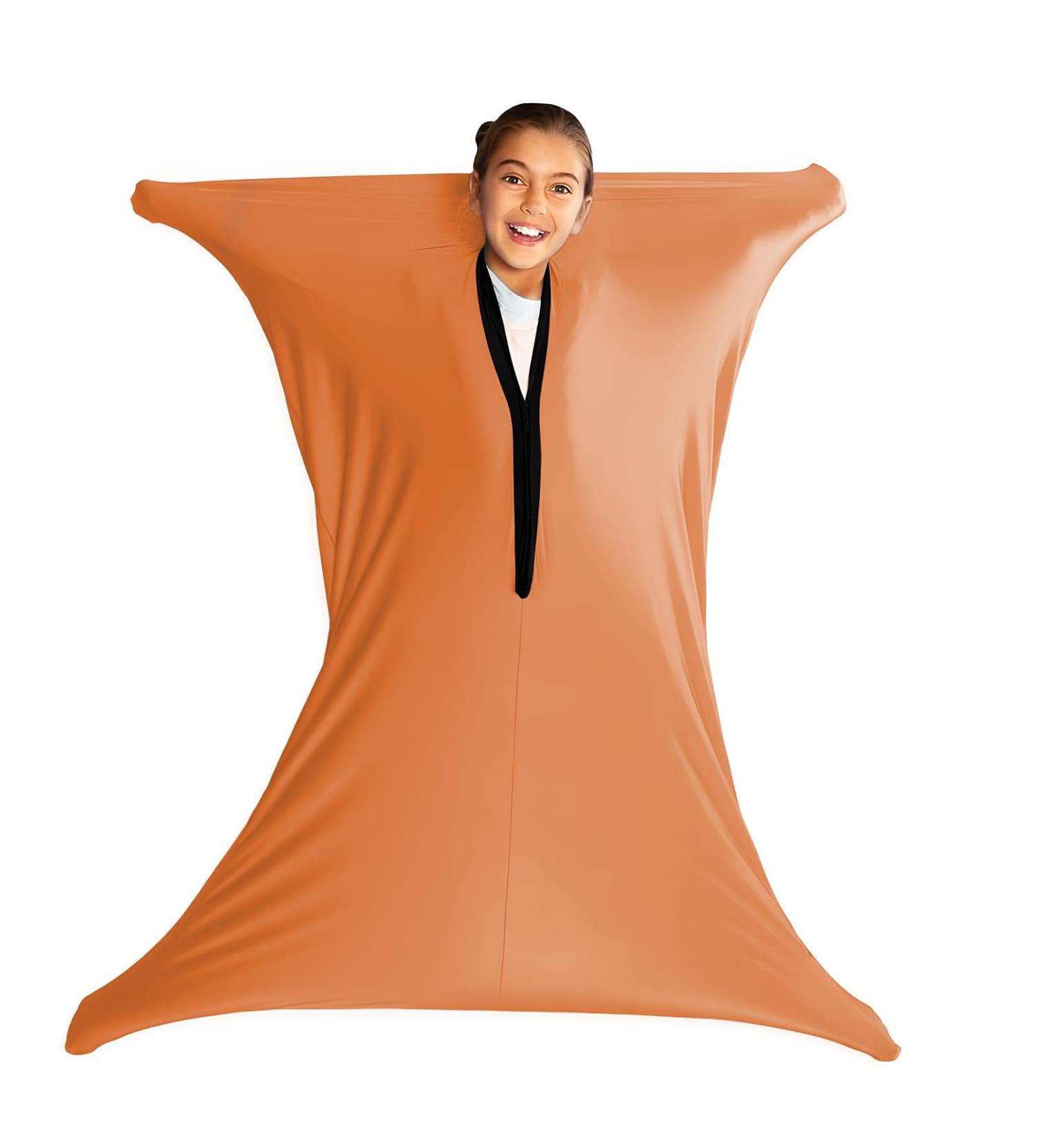 SZSMART Sensory Body Sock for Kids 56"x28" Full-Body Wrap Stretchy Body Sox to Relieve Stress for Children with Autism Anxiet (Orange L/140-160cm) L/140-160cm Orange - Buy Online on GoSupps.com