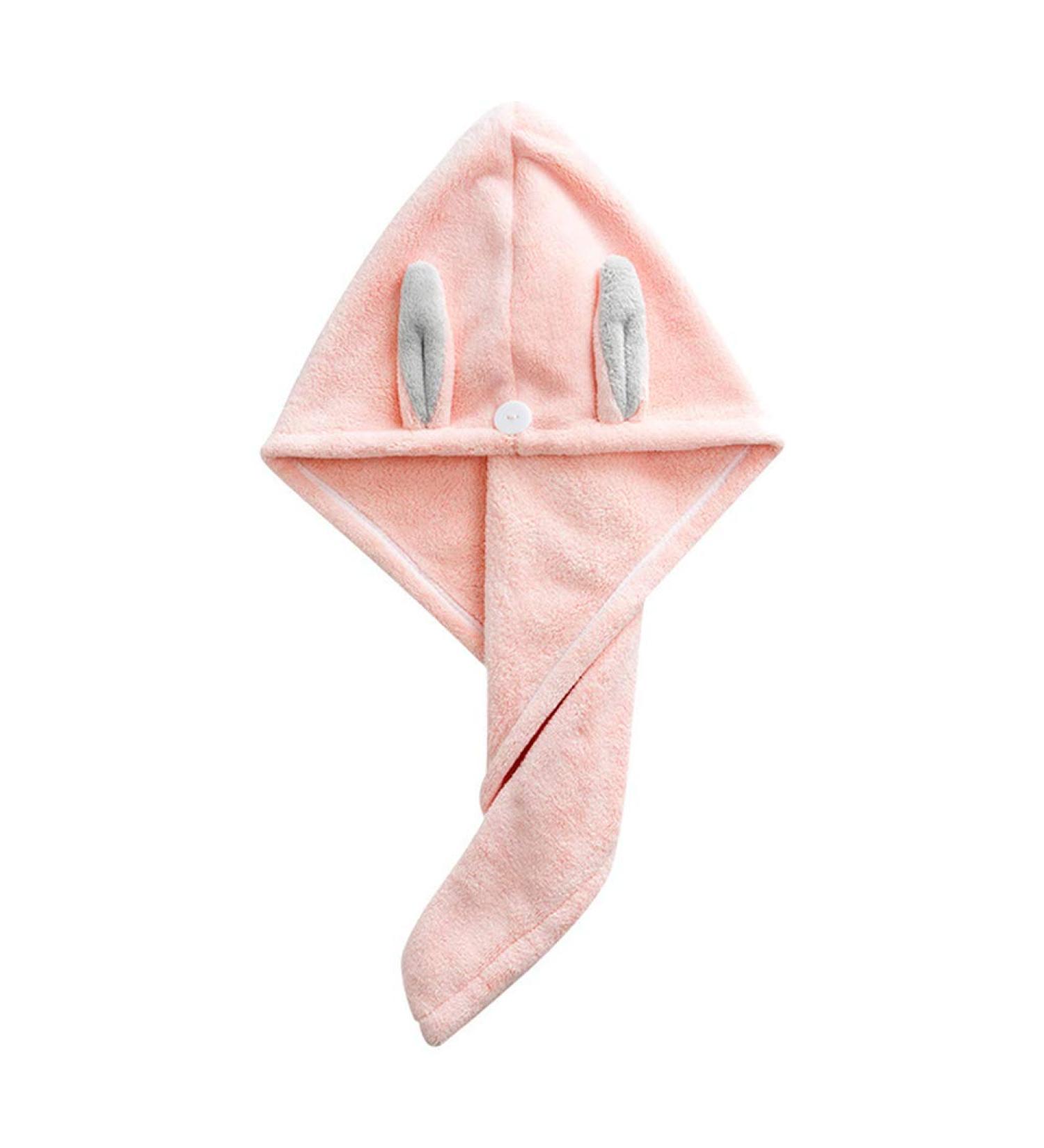 FakeFace Funny Rabbit Ear Hair Dryer Towel for Kids - Soft Microfiber Headscarf & Turban in Pink - Quick Drying Hair Wrap - Buy Online on GoSupps.com