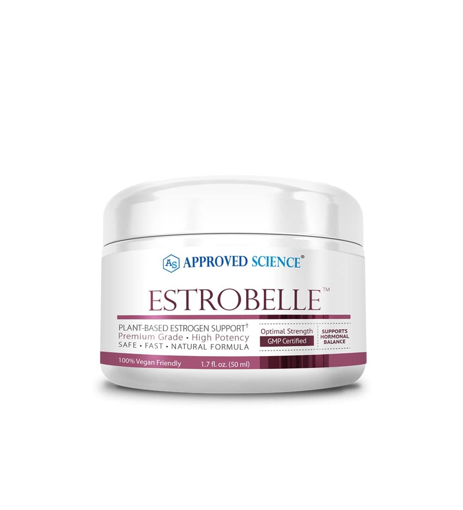 Approved Science Estrobelle Estrogen Support Cream 1.7 Fl Oz - Plant Based Hormone-Free Formula - Lemongrass Scent - 1 Month Supply - Buy Online on GoSupps.com