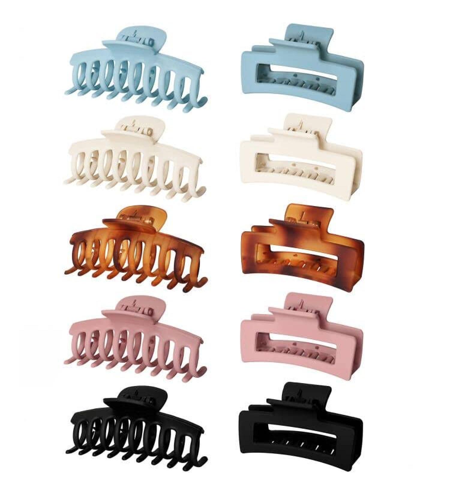 Vsiopy 10pcs Hair Claw Clips for Women - Strong Hold 3.5 Inch Nonslip Hair Clamps - Medium to Large Size - Thin Hair Hair Jaw Clips - 5 Pack - Buy Online on GoSupps.com