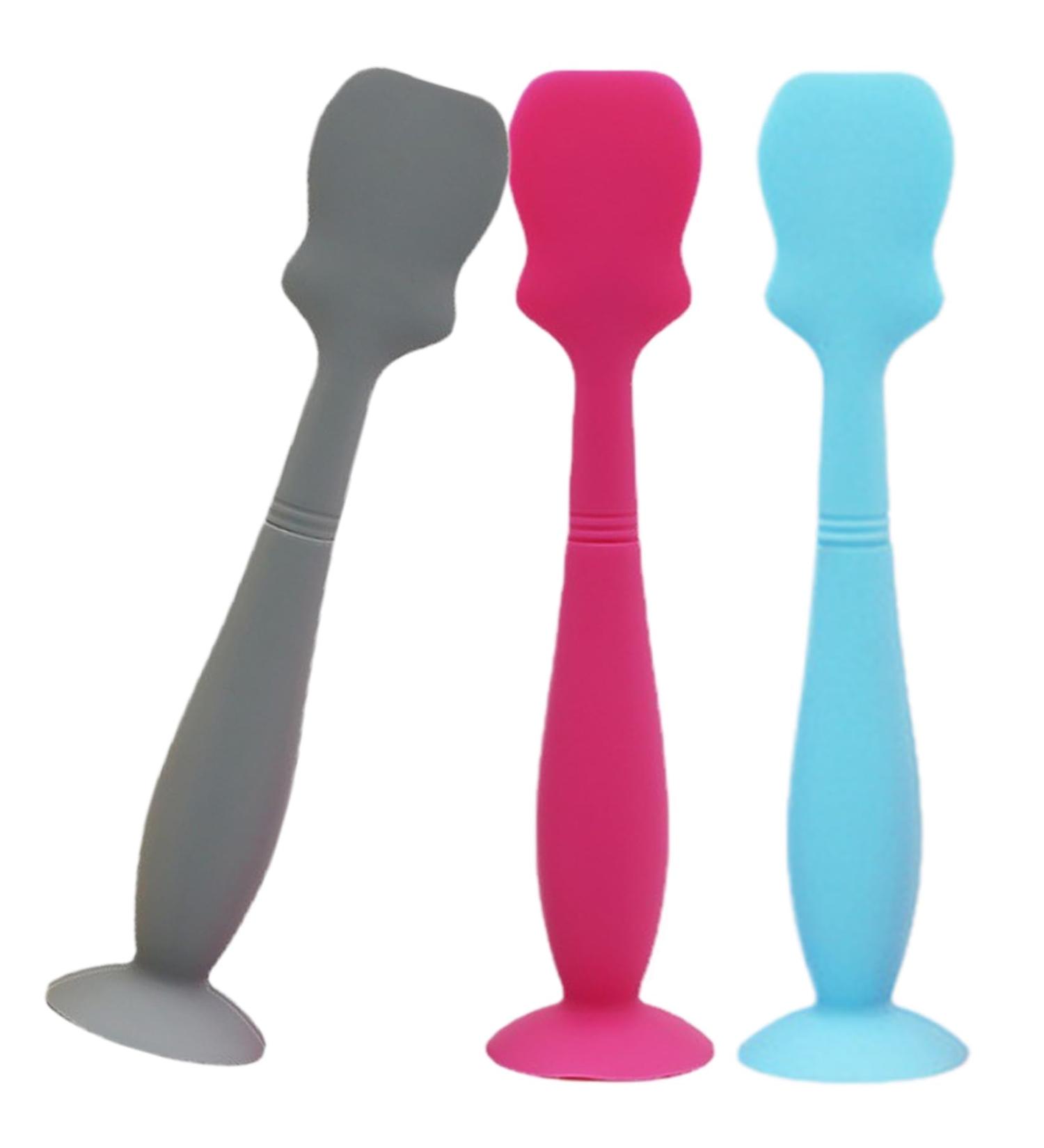 Diaper Cream Spatula Set - 3 Silicone Baby Po Spatulas with Suction Cup | Easy Removable & Durable for Parents - Buy Online on GoSupps.com