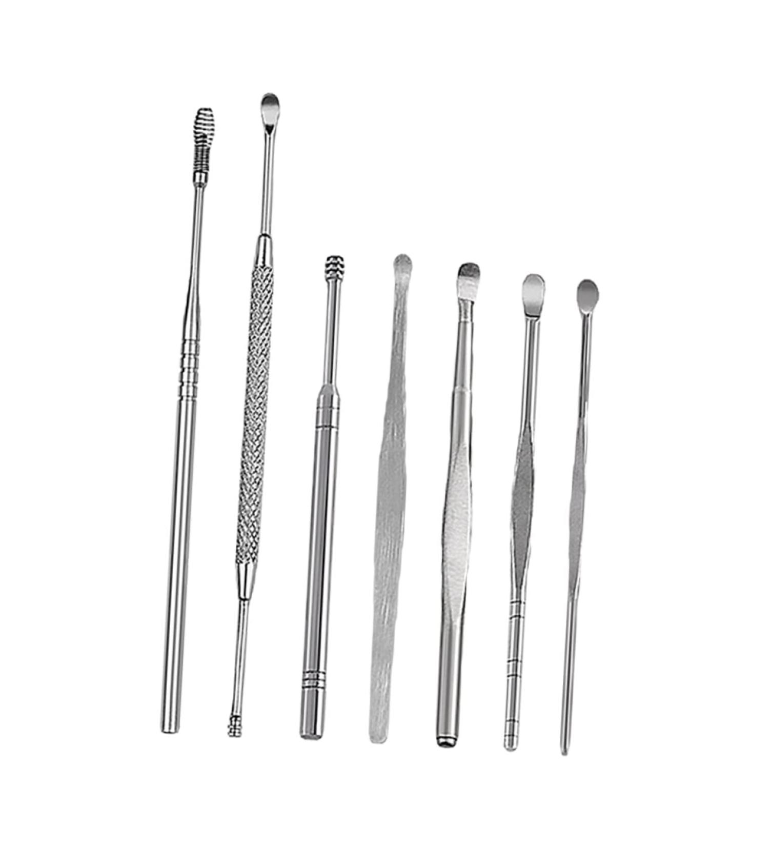Hemoton 7pcs Stainless Steel Ear Cleaning Tool Set - Ear Wax Removal Kit for Ear Cleaners - Spring Tool for Gentle Ear Cleaning - Cosmetic Silver - Buy Online on GoSupps.com