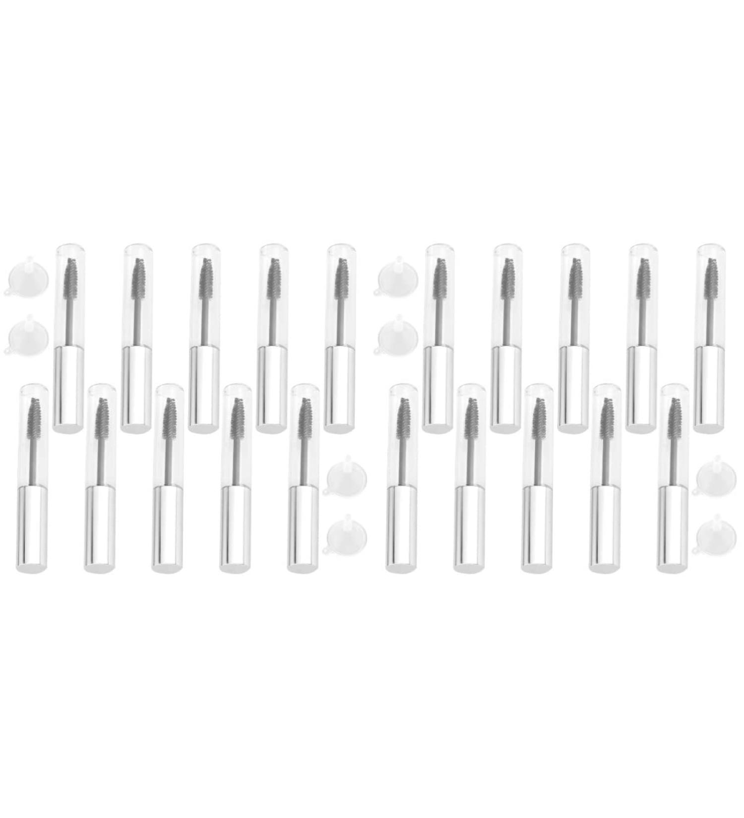 FRCOLOR 20Pcs Reusable Liquid Bottles with Funnels for Home Travel Lightweight LeakProof Storage Bottles with Silver Lid for Mascara Beauty Products - Buy Online on GoSupps.com