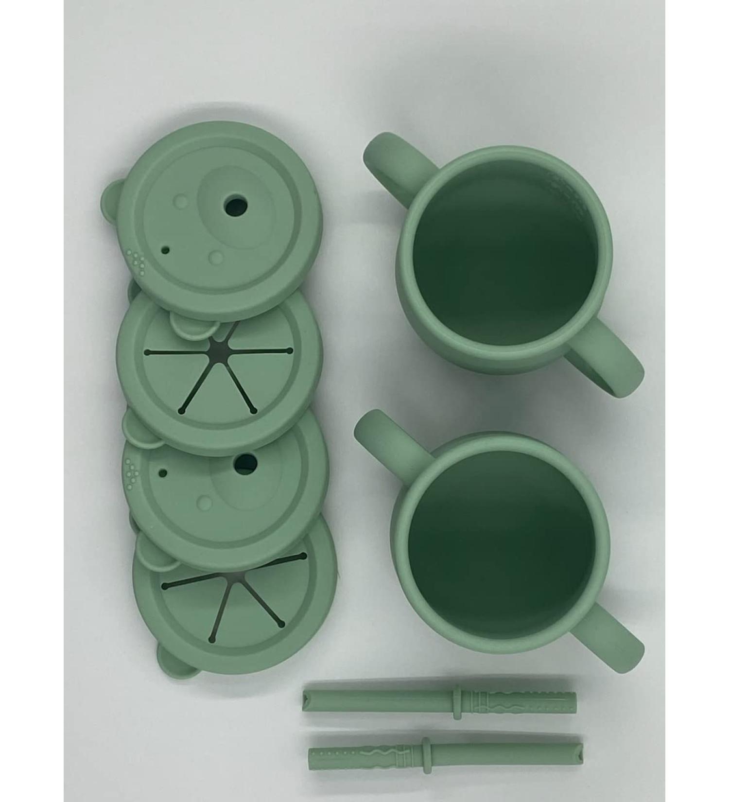 Silicone Toddler Sippy & Snack Cup Combo | BPA Free Training Cup 8 Oz | Baby Led Weaning Container | 6 Months - Buy Online on GoSupps.com