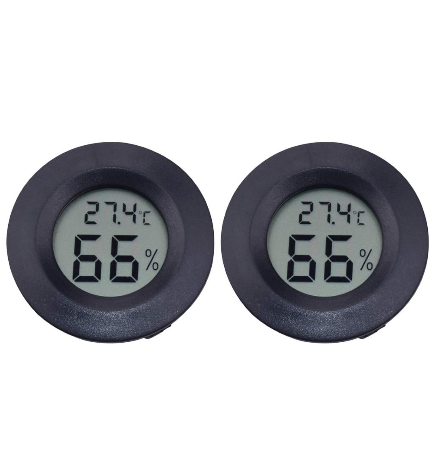 POPETPOP 2PCS Digital Reptile Thermometer and Hygrometer Round Humidity Meter for Lizard Spider Tortoise Terrarium Tank (Black) - Buy Online on GoSupps.com