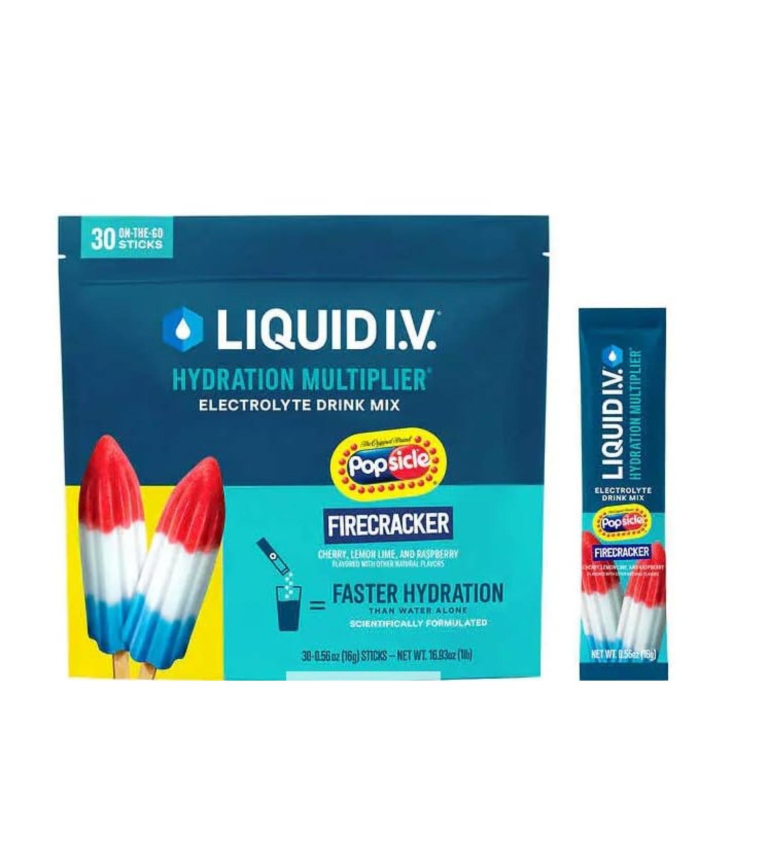Liquid I.V. Hydration Multiplier Popsicle Firecracker - 30 Sticks