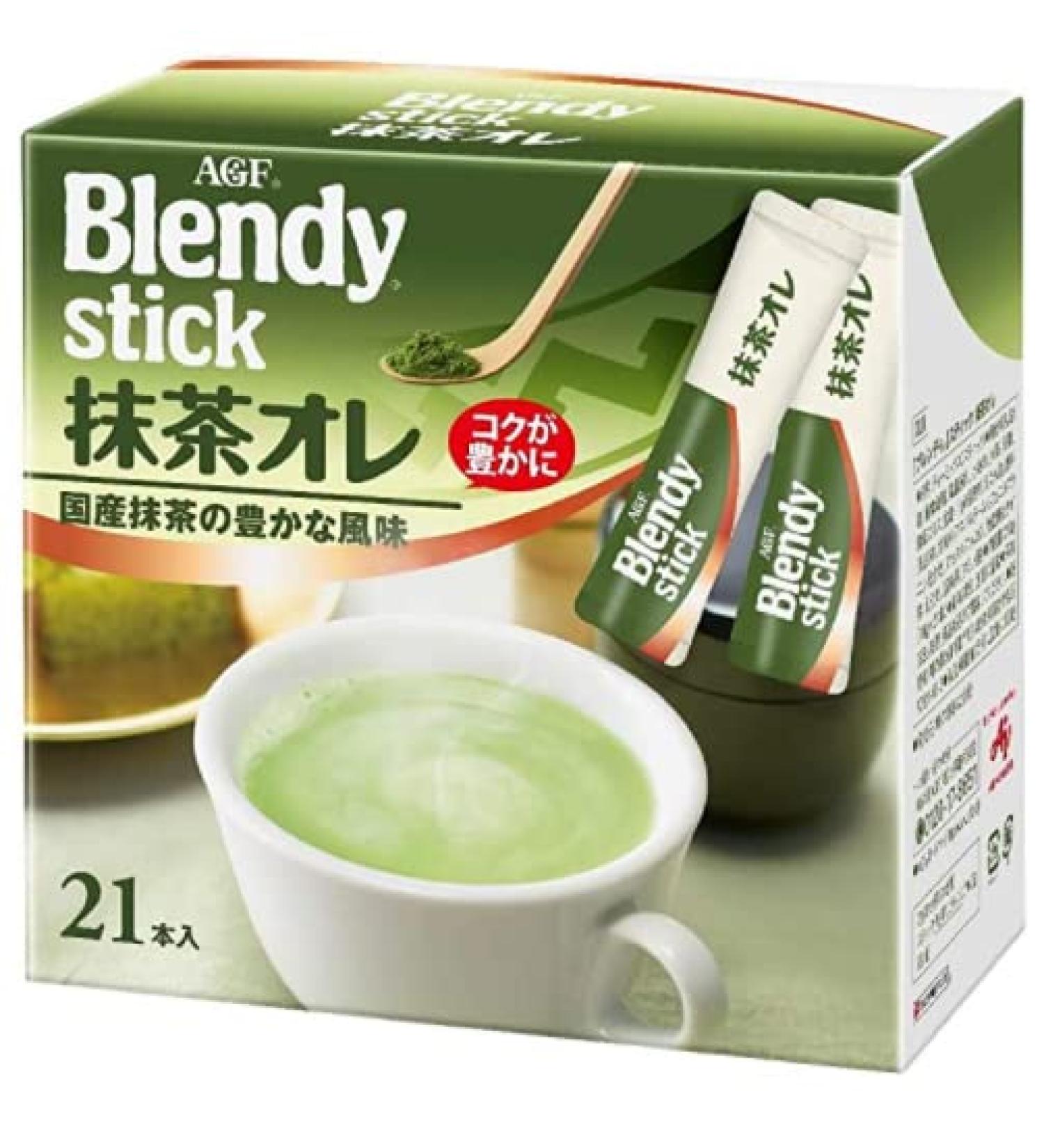 Pio big bazar Blendy Stick Matcha Au Lait 7.4oz 21Sticks 1pcs Japanese Instant Green Tea AGF Pio