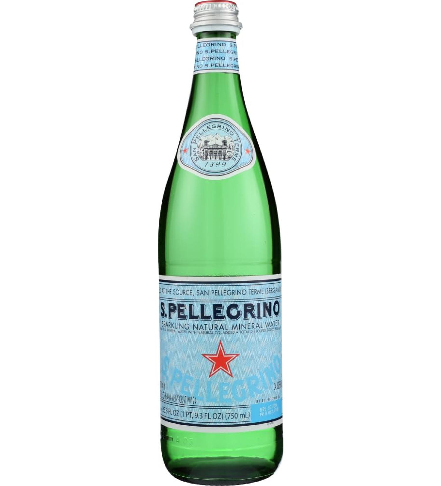 San Pellegrino Sparkling Natural Mineral Water 25.3-ounce glass bottles (Pack of 12) by San Pellegrino - Buy Online on GoSupps.com
