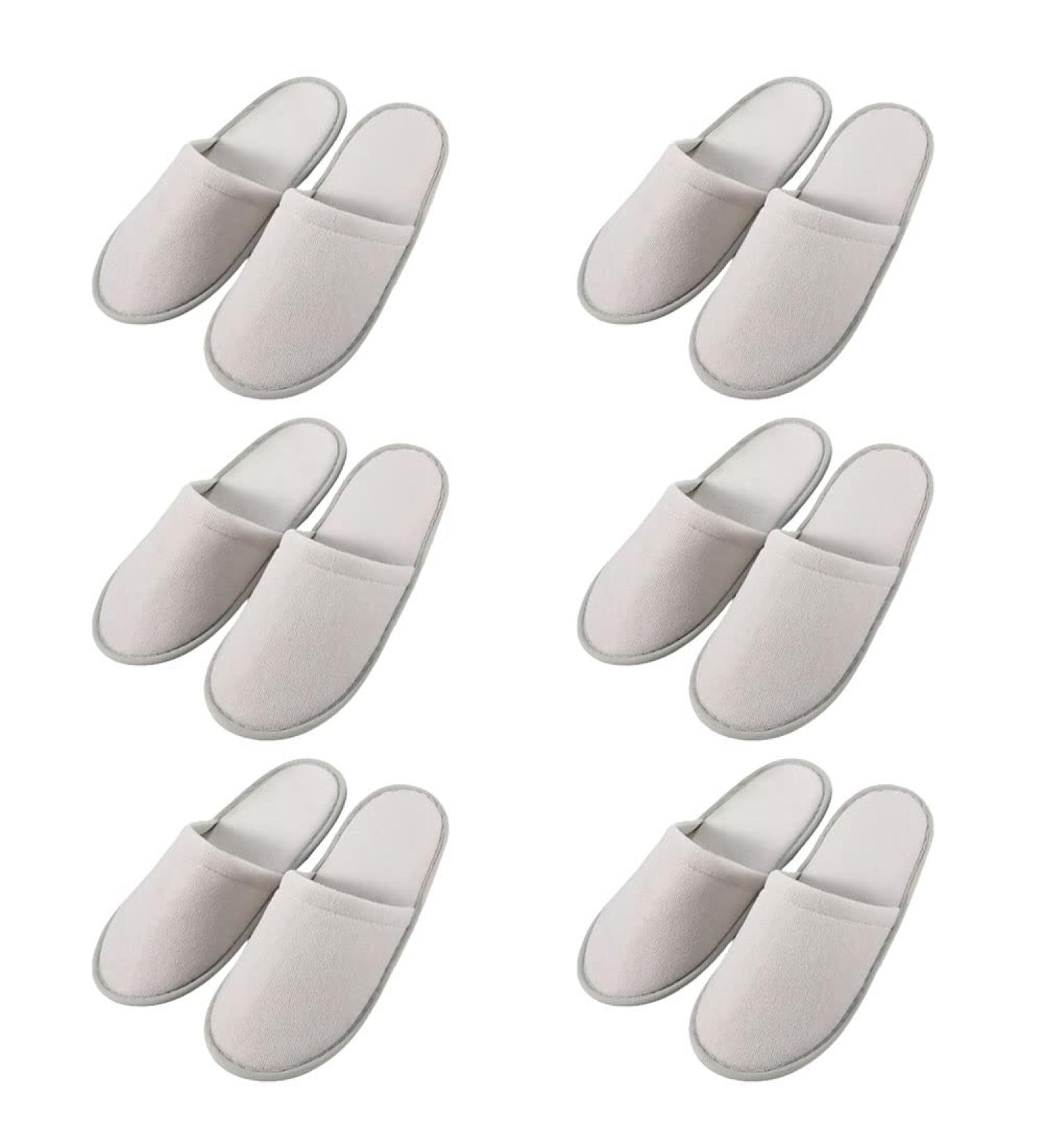 TECEYFEET 6 Pair Unisex Disposable Felt Slippers Set | Hotel & Spa Guest Slippers | Travel Comfort | 43 EU Gray - Buy Online on GoSupps.com