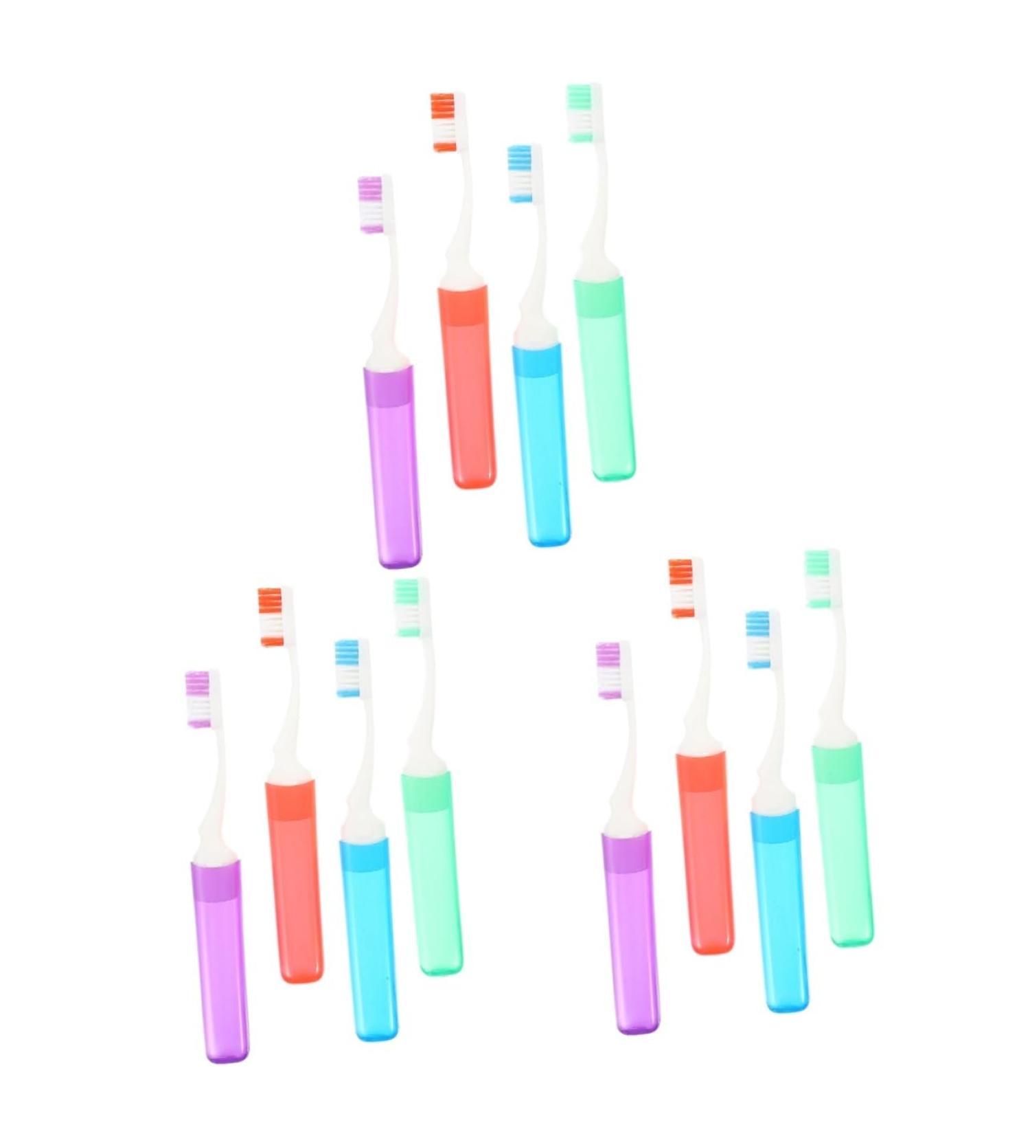 Shop TOVINANNA 12 Pack Collapsible Travel Toothbrush - Perfect for Hotels & Kids | Portable Mouth Cleaning Brush | Essentials for Travel - Buy Online on GoSupps.com