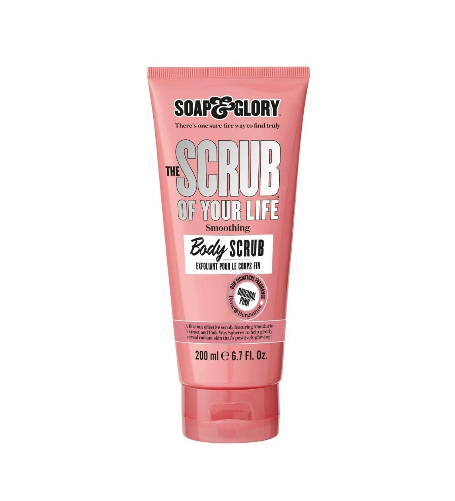 Soap & Glory Original Pink The Scrub Of Your Life Exfoliating Body Scrub - Smoothing & Buffing Body Scrub - Rose & Bergamot Body Polish - Brightening Body Scrub with Shea Butter & Vitamin E (200ml)