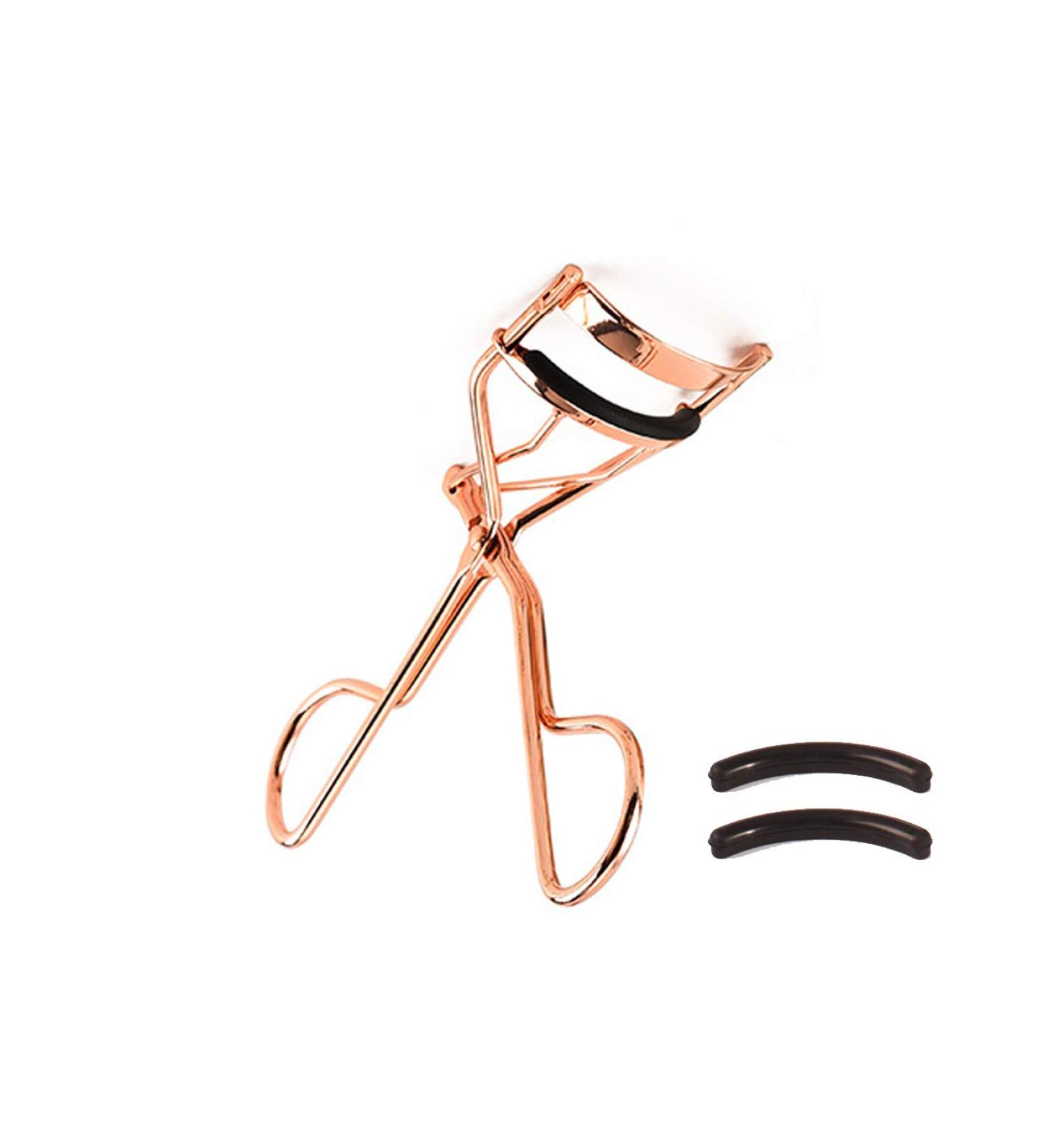 EMILYSTORES Professional Golden Metal Eyelash Curler with 2 Replacement Silicone Pads - Pain-Free Beauty Tool - Buy Online on GoSupps.com