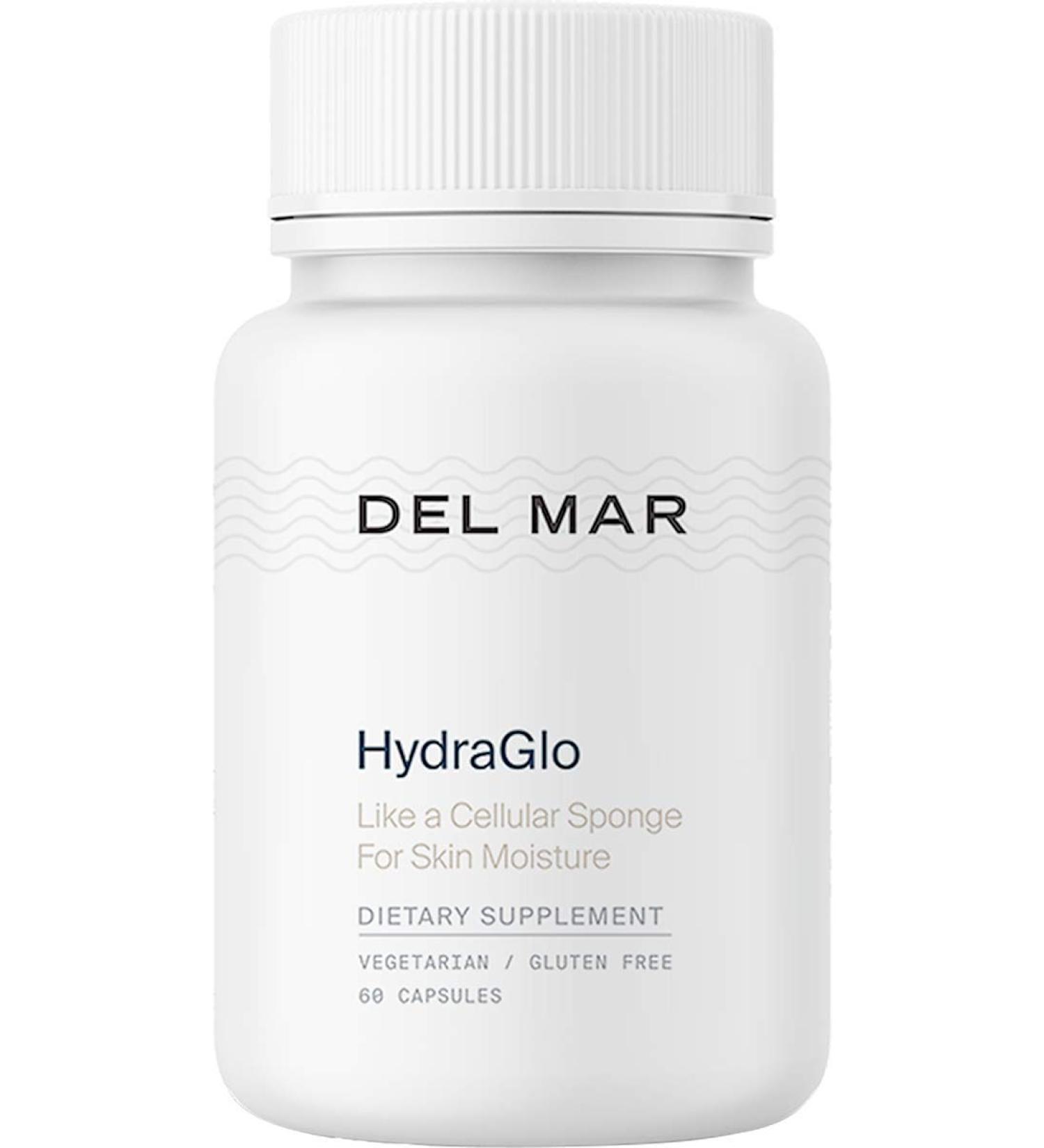 Del Mar Labs HydraGlo Hyaluronic Acid Supplement - Anti-Aging & Joint Health - 60 Capsules - Buy Online on GoSupps.com
