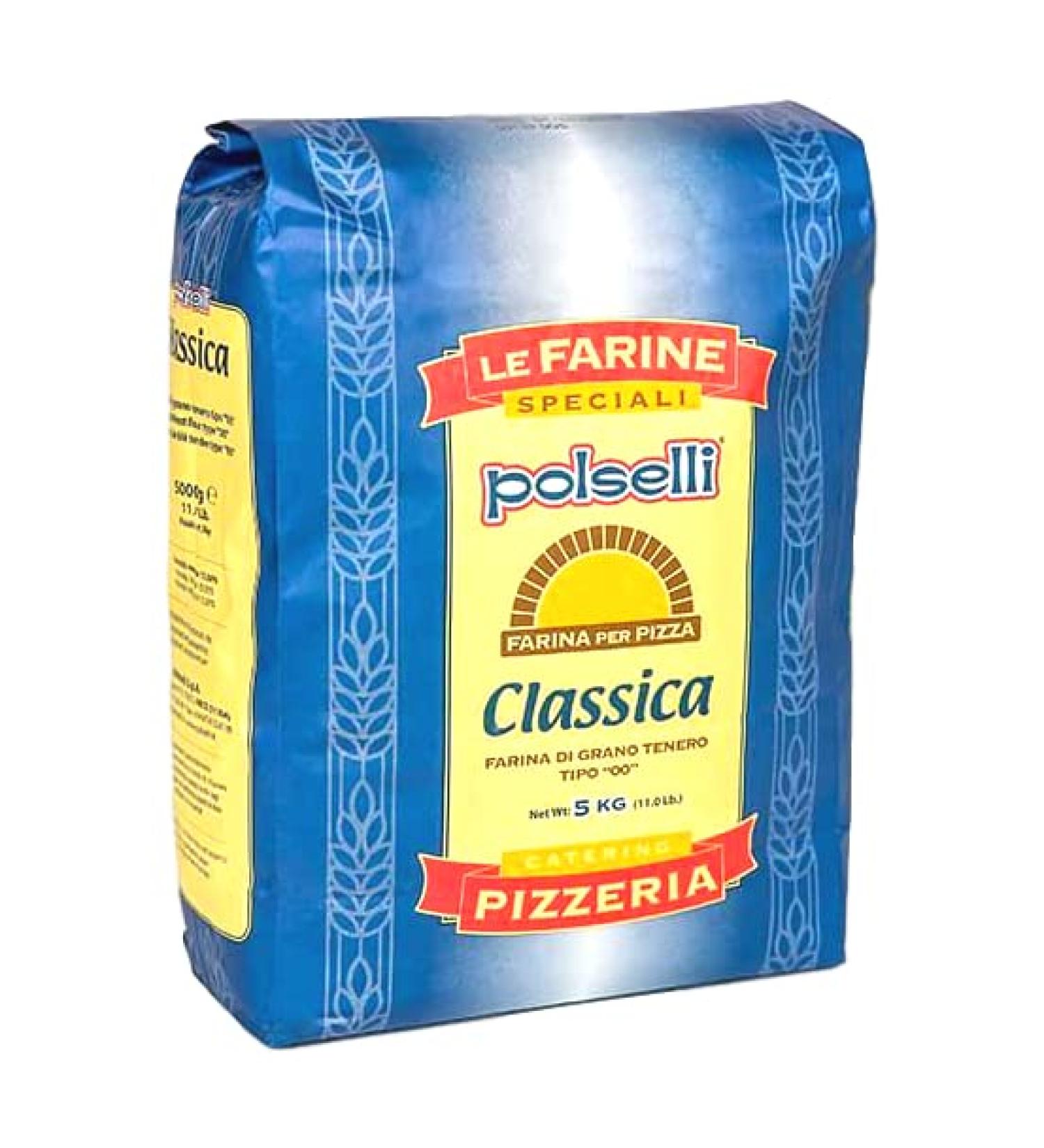 Classica Tipo 00 Double Zero Flour - 5kg - Authentic Neapolitan Italian Pizza, Bread, Pasta - All Natural, Unbleached, Unbromated - Polselli - Buy Online on GoSupps.com