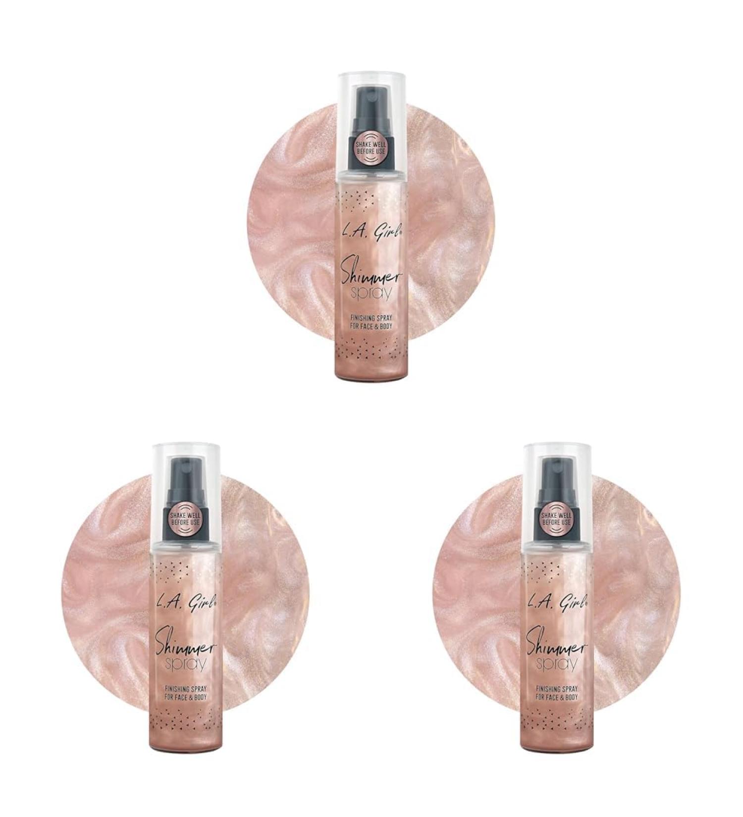 L.A. Girl Shimmer Spray Rose Gold 2.7 Fl Oz (Pack of 3) - Buy Online on GoSupps.com