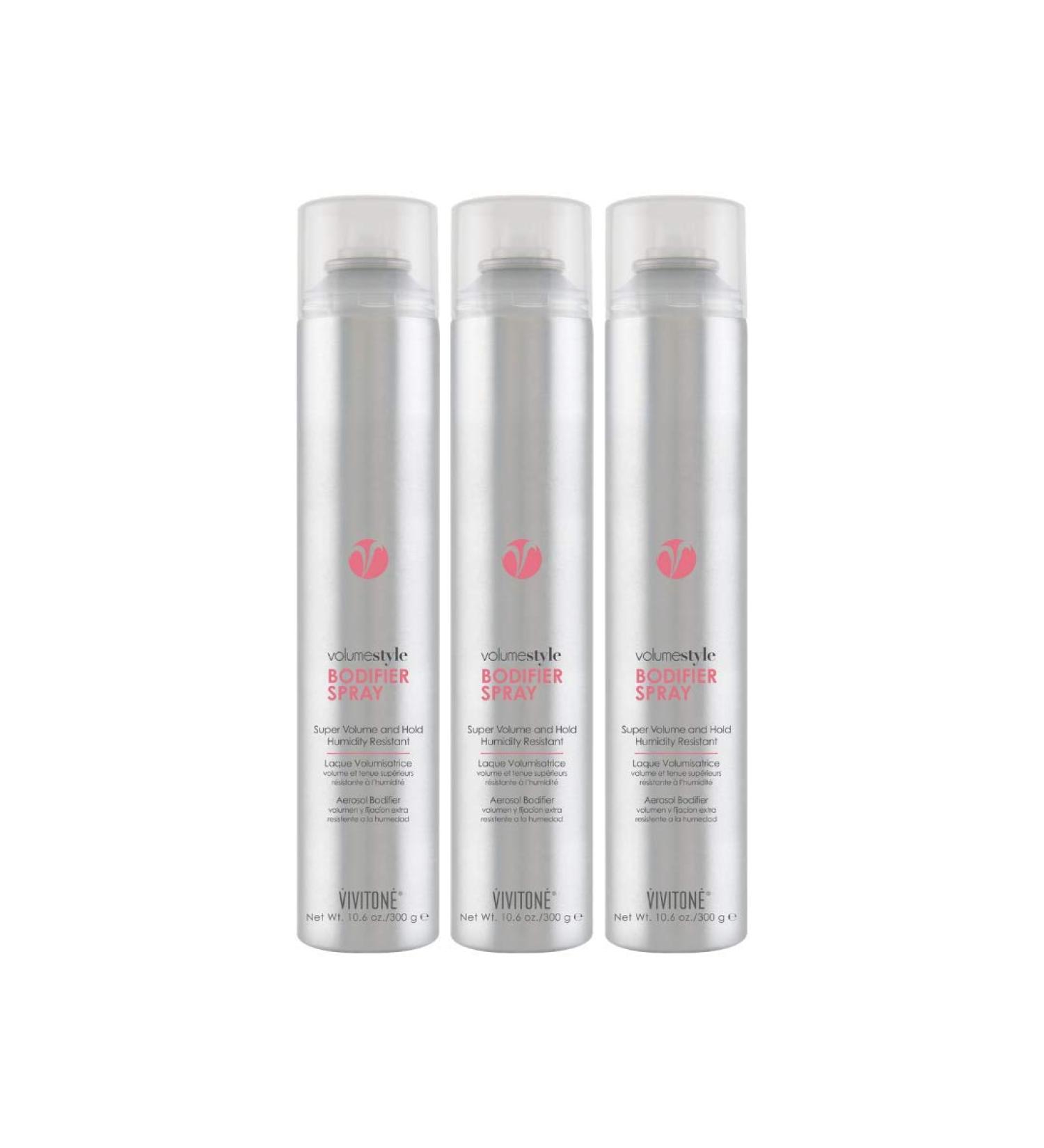Vivitone Bodifier Volumizing Hair Spray (3 pack) Strong hold Flake free Fast drying Fullness Shine High Humidity Resistance with UV Protection 10.6 Fl Oz (Pack of 3)