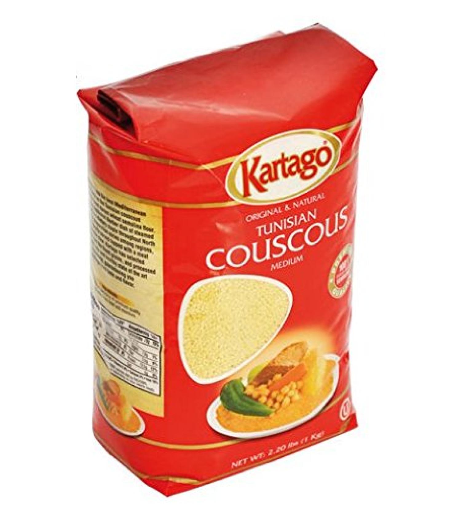 Kartago Authentic Tunisian Medium Grain Dried Couscous 1kg - Pack of 2 - Buy Online on GoSupps.com