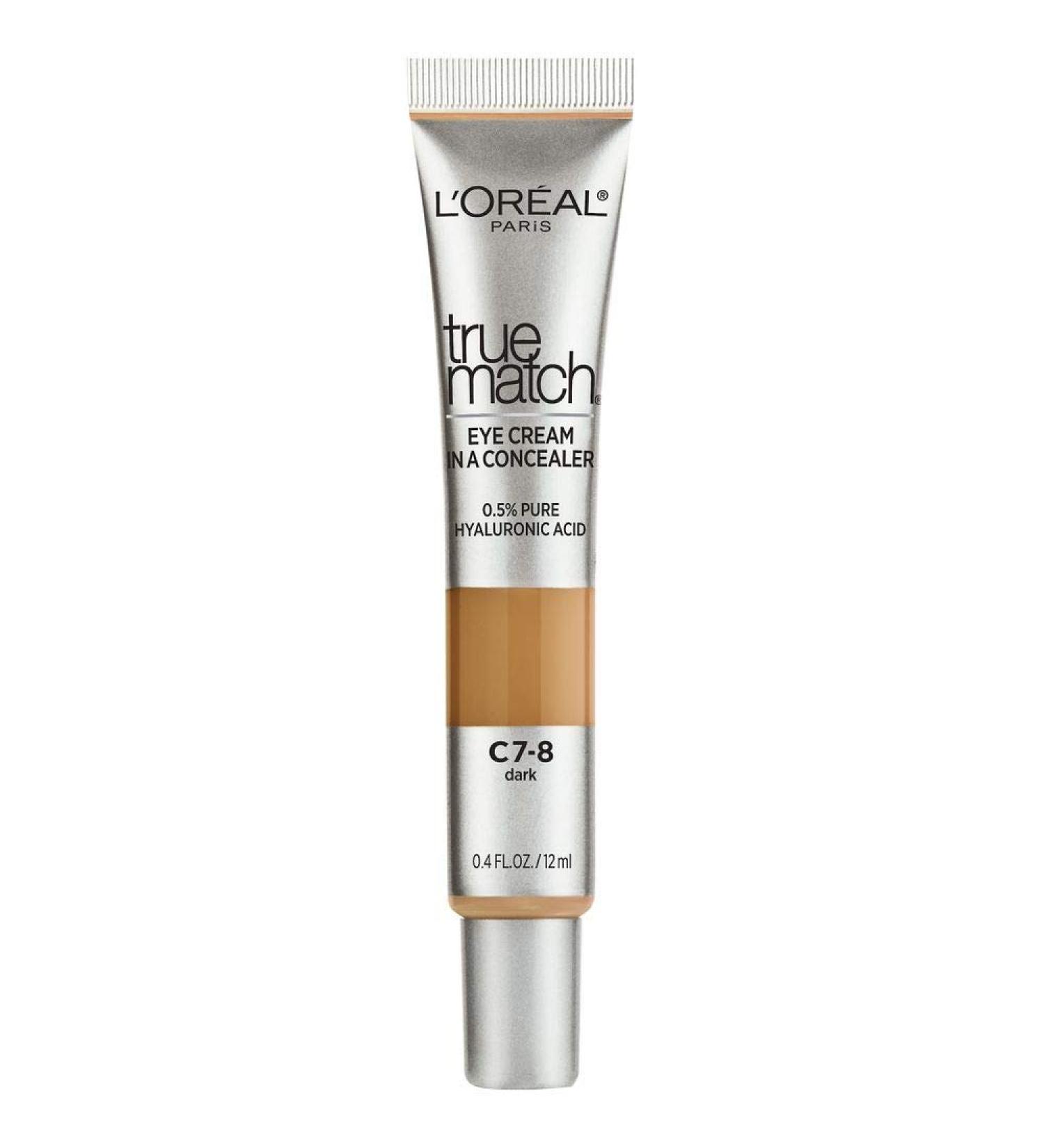 L Or al Paris True Match Eye Cream Concealer - 0.5% Hyaluronic Acid Dark C7-8 0.4 fl. oz | Buy Internationally - Buy Online on GoSupps.com