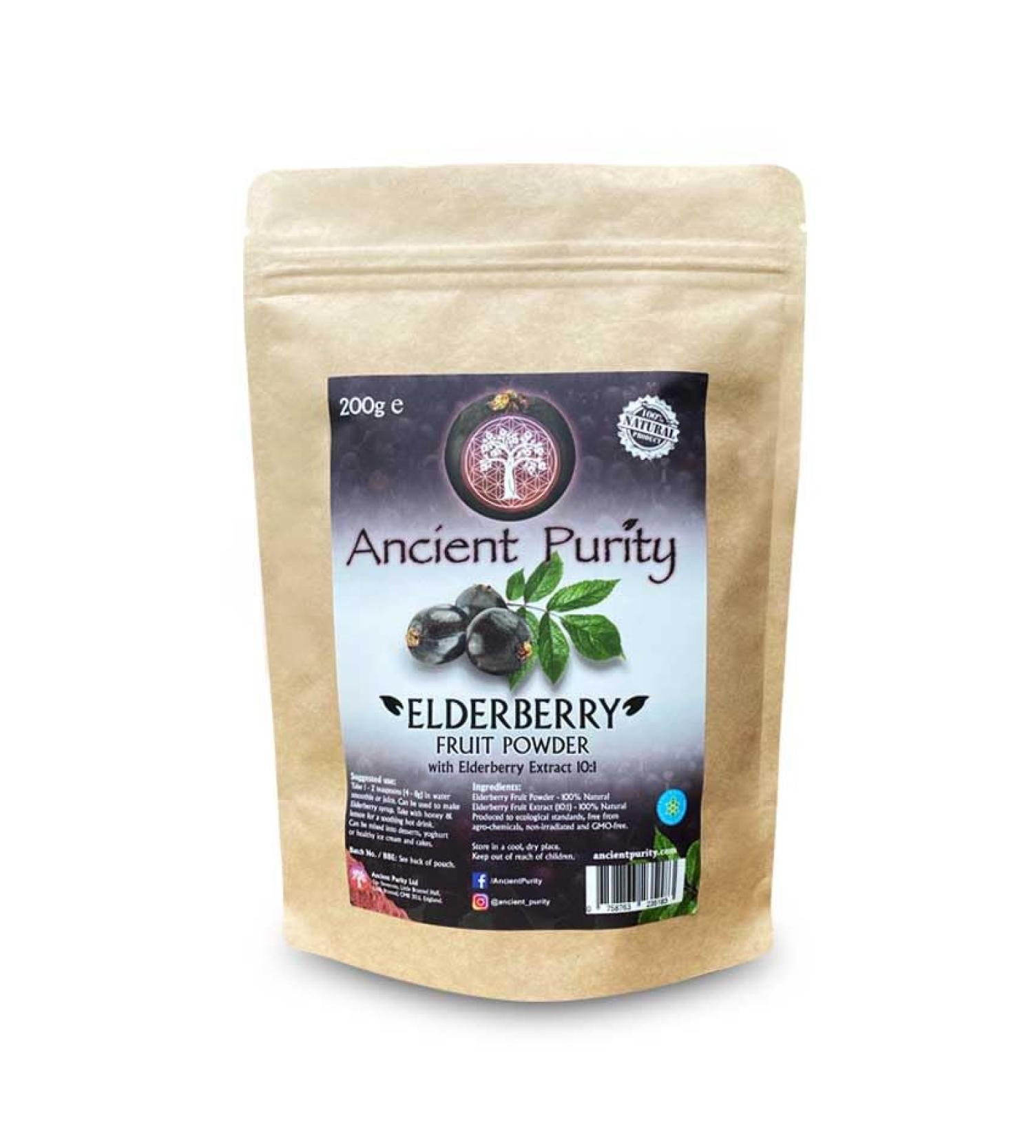 Elderberry Fruit Powder & 10:1 Extract Powder - Premium 200g for Immune Support | International Shipping - Buy Online on GoSupps.com