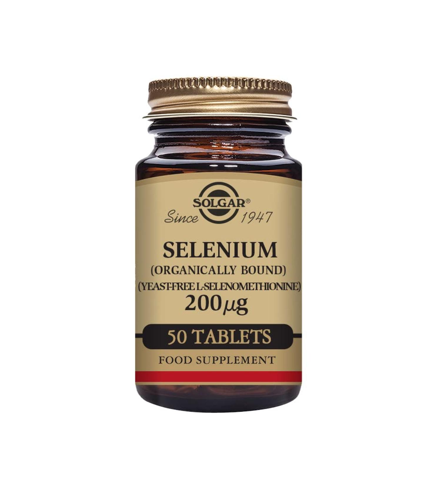 Solgar Selenium (Yeast-Free) 200 g Tablets - Pack of 50 - Healthy Hair and Nails - Supports the Immune System - Vegan and Gluten Free Fish 50 count (Pack of 1) - Buy Online on GoSupps.com