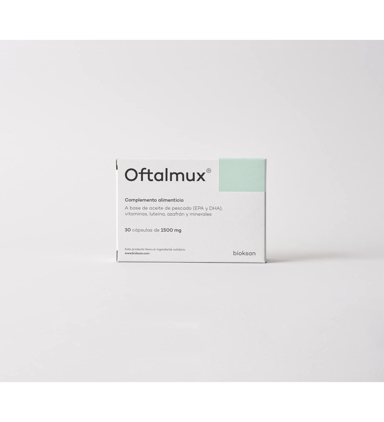  Bioksan Oftalmux Dietary Supplement Take care of your eye health 100% natural made with fish oil vitamins lutein and minerals - Buy Online on GoSupps.com
