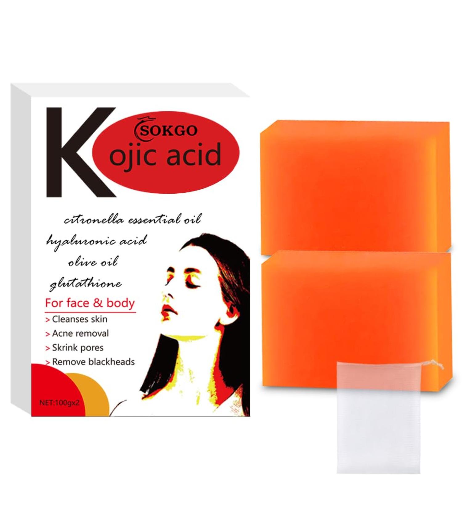 Kojic Acid Body Soap - Vegan Skin Soap for Uneven Skin Face & Body Care with Tea Tree & Coconut Oil - Buy Online on GoSupps.com