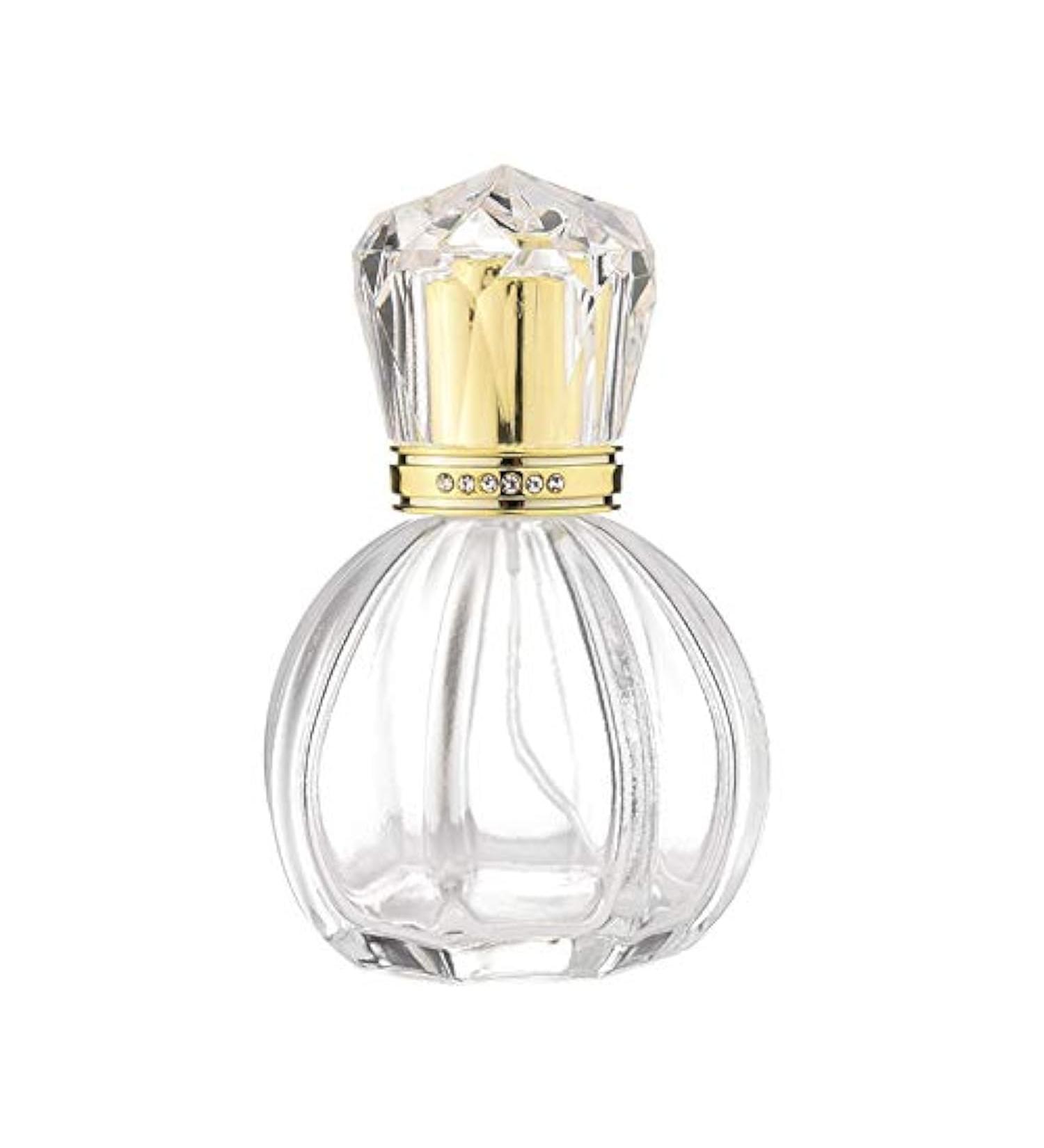 50ml Empty Glass Perfume Spray Atomiser Gold Crystal Cap Oval Bottle - Buy Online on GoSupps.com