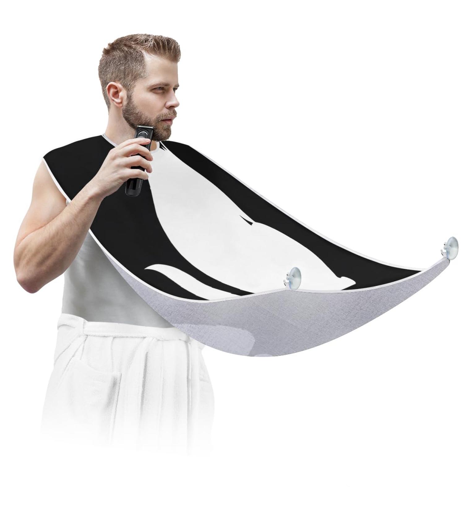 Purple Abstract Beard Bib Apron - Best Beard Hair Catcher for Men | Perfect Gift for Dad on Father's Day Anniversary & Christmas - Buy Online on GoSupps.com