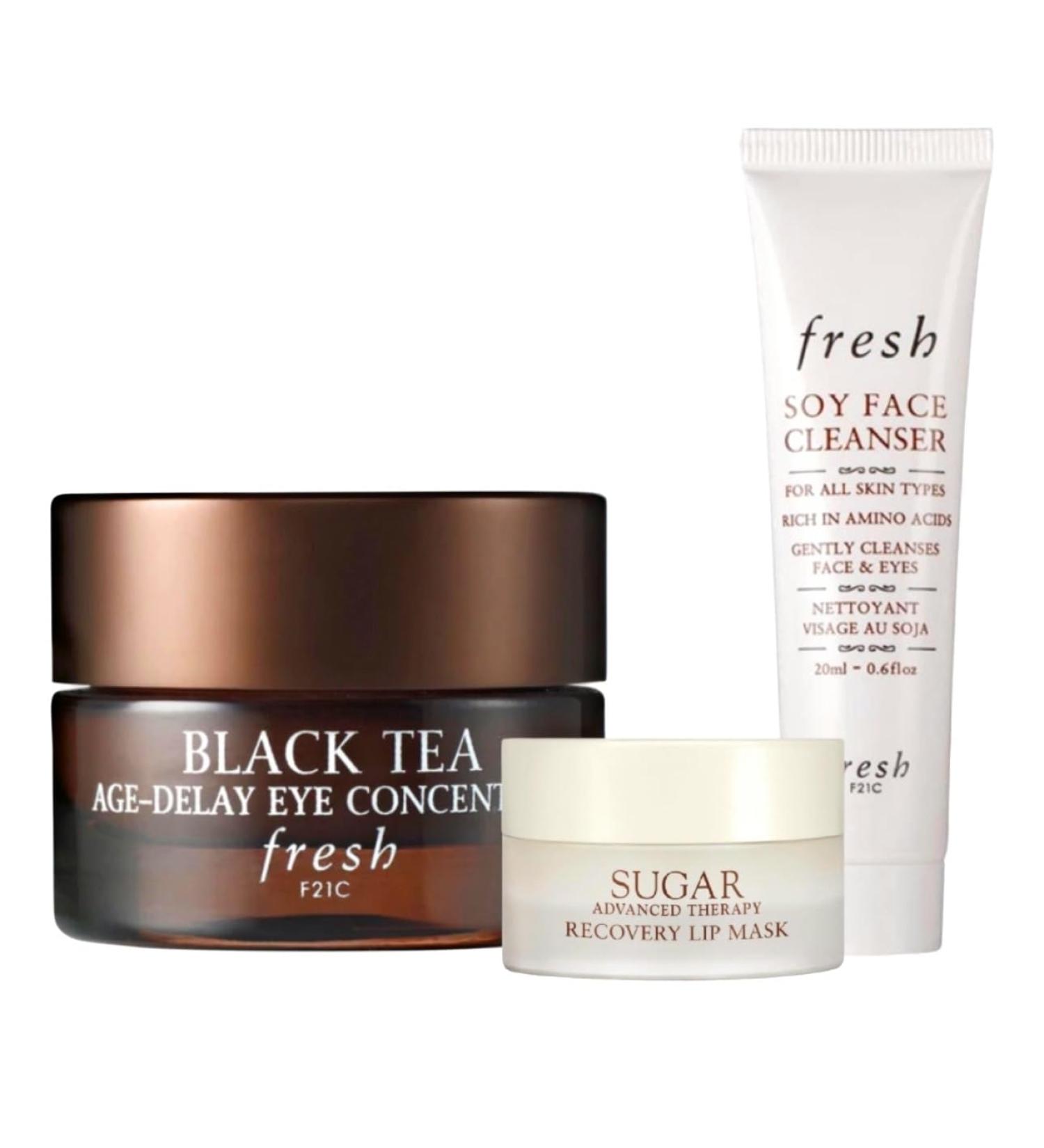 Buy Black Tea Age Delay Eye Cream Fresh Soy Cleanser & Sugar Lip Mask | International Shipping Available - Buy Online on GoSupps.com