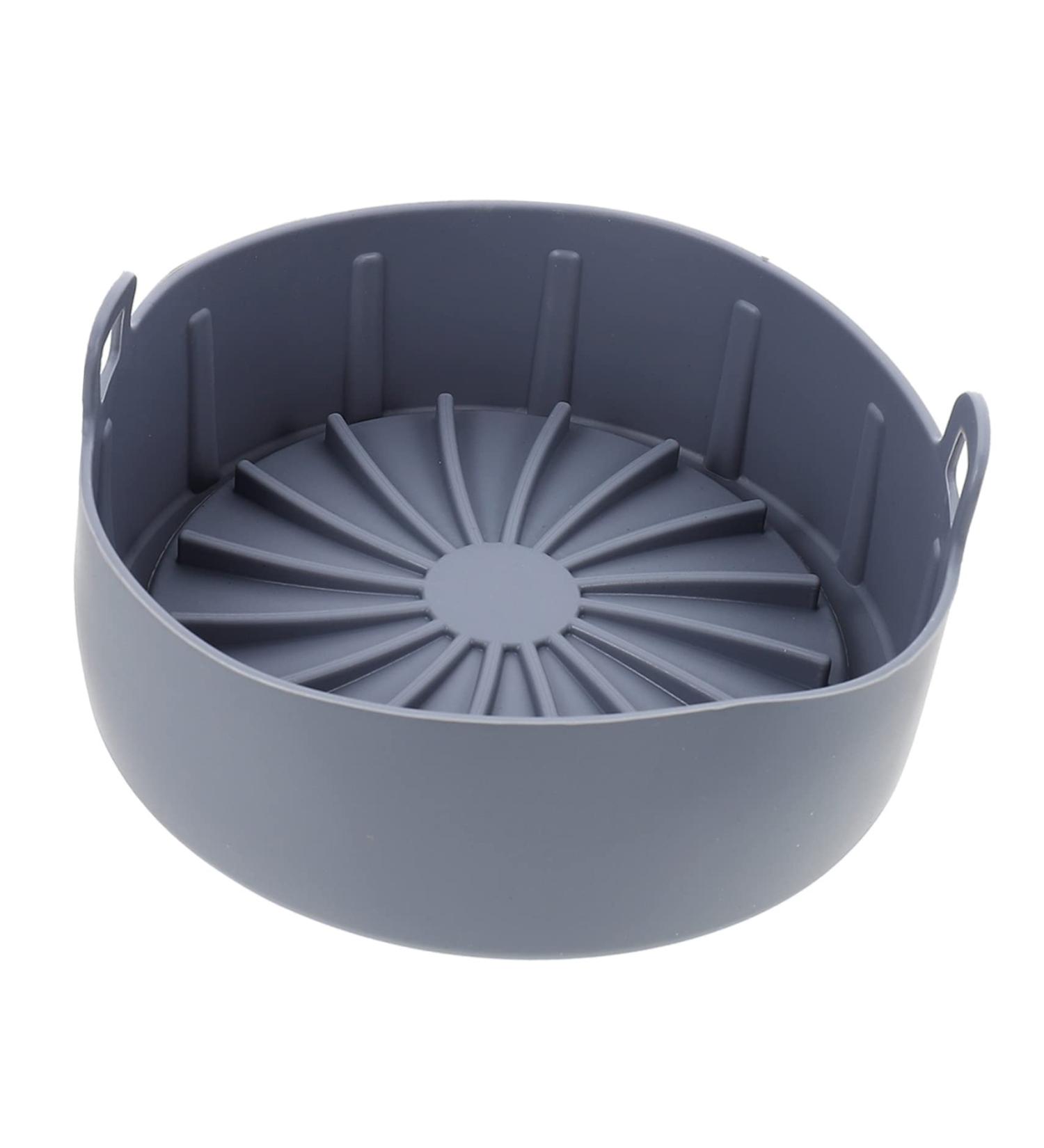 Zerodeko Fryer Silicone Mat Airfryer Air Fryers Oven Mini Cake Pan Air Fryer Basket Food Grade Round Tray Grey 17X17CM - Buy Online on GoSupps.com