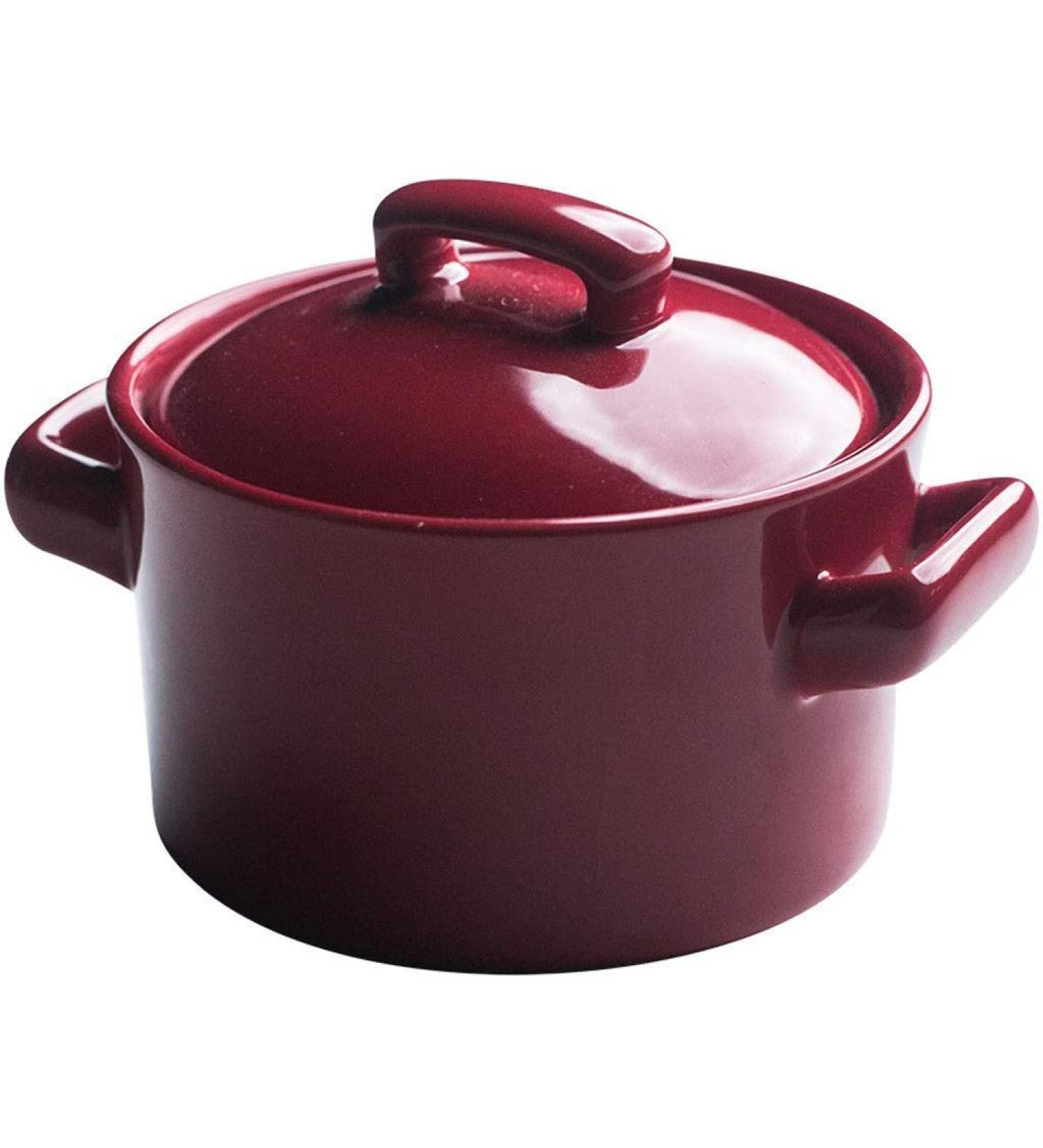 Snack Dip Bowls Dishware Ceramic Baking Bowl Red with Lid Flat Dessert Bowl Family Small Baking Bowl Baking Ear Bowl Compatible with Kitchen Restaurant Gifts - Buy Online on GoSupps.com