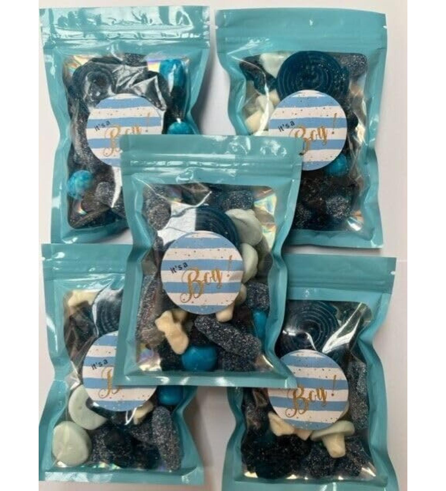 It's A Boy Baby Shower Gummy Jelly Sweet Pouch Mix Party Bag Kids Blue Pick Mix x 12 - Buy Online on GoSupps.com