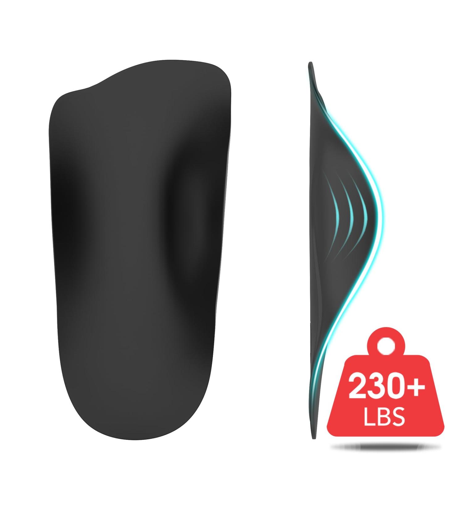 Plantar Fasciitis Relief Inserts - High Arch Support Orthotics for Men & Women - 3/4 Length Black Insoles for Foot Pain Relief (Med/High Arch - Buy Online on GoSupps.com