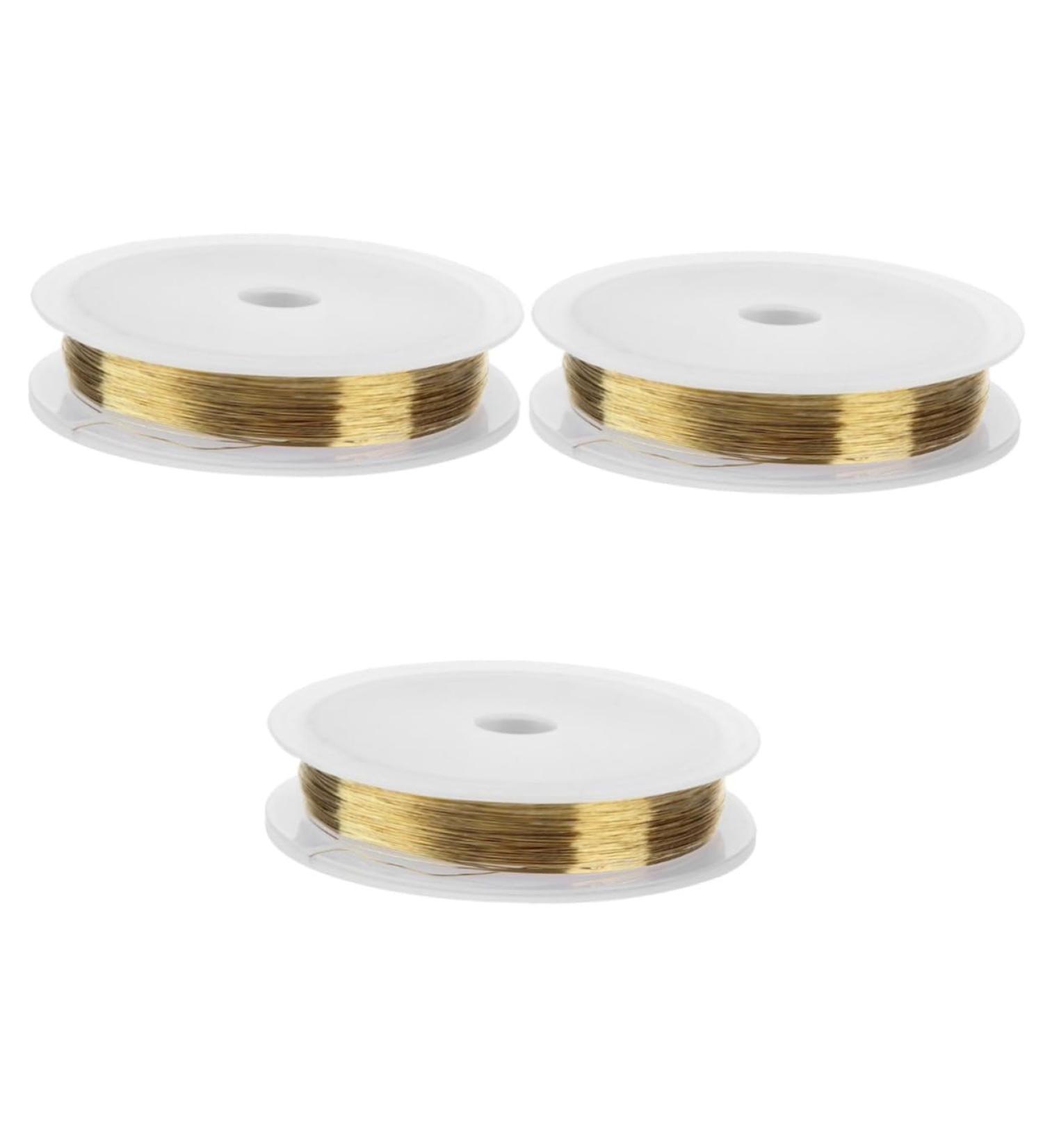 Healeved 3pcs Copper Wire Bead Stringing Wire Metal Material Metal Beading Wire Hand Decor Diy Jewelry Beading Wire for Jewelry Metal Bracelet Wire Flexible Beading Wire General Crafts Nail Goldenx3pcs mediumx3pcs - Buy Online on GoSupps.com