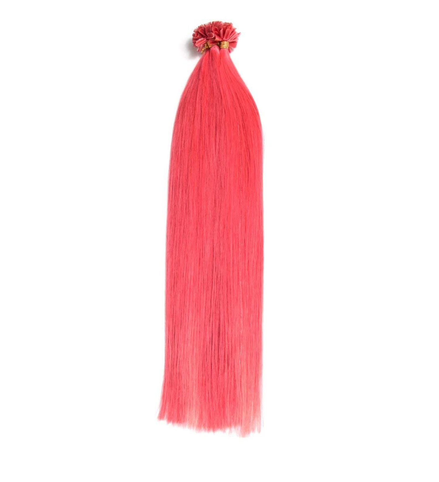 Buy Pink Keratin Bonding Extensions - 100% Remy Human Hair 50x1g 45cm U-Tip for Long Smooth Hair - Buy Online on GoSupps.com
