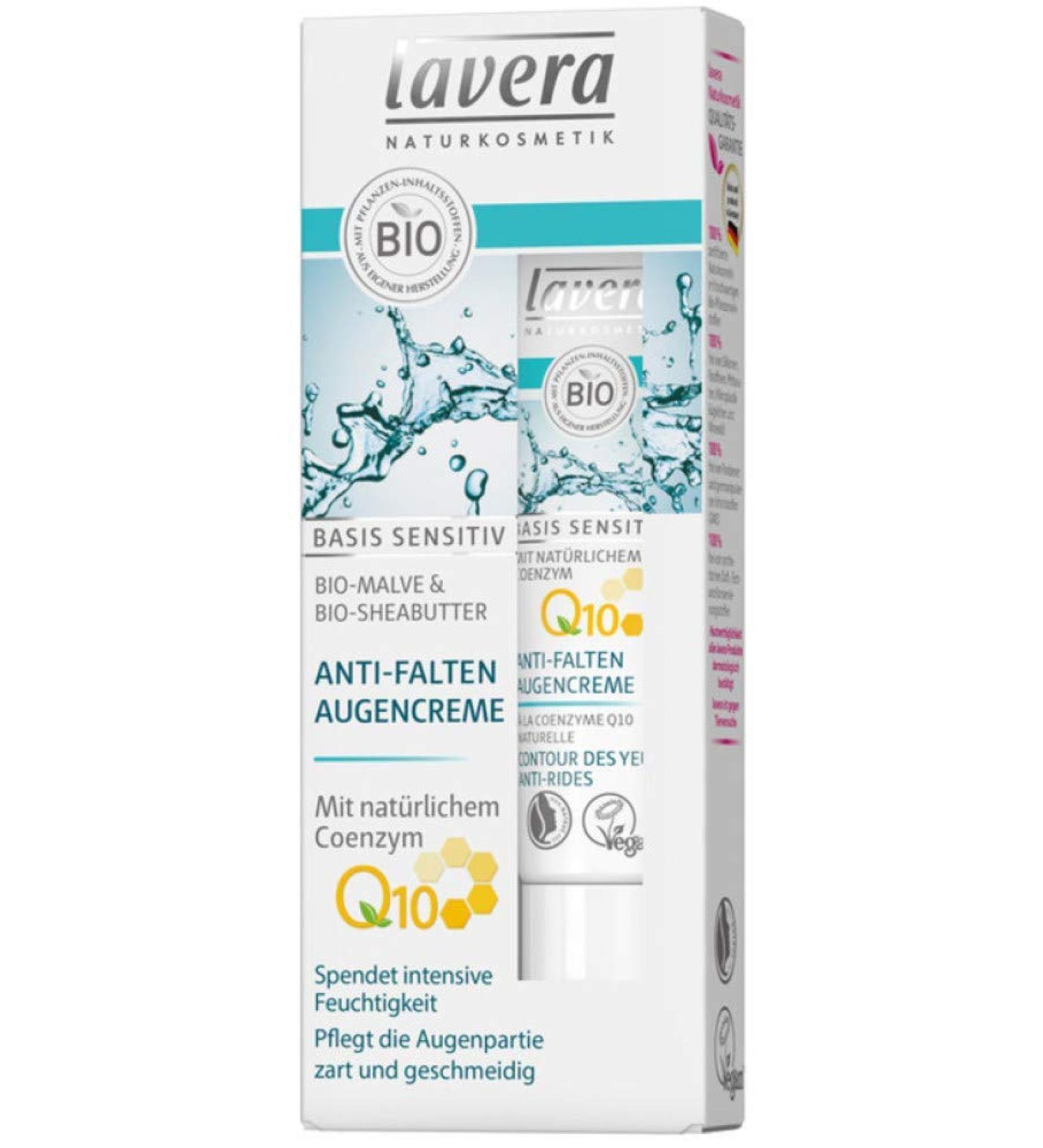 Lavera Eye Cream Basis sensitive anti-wrinkle with coenzyme Q10 3-pack (3 x 15ml)