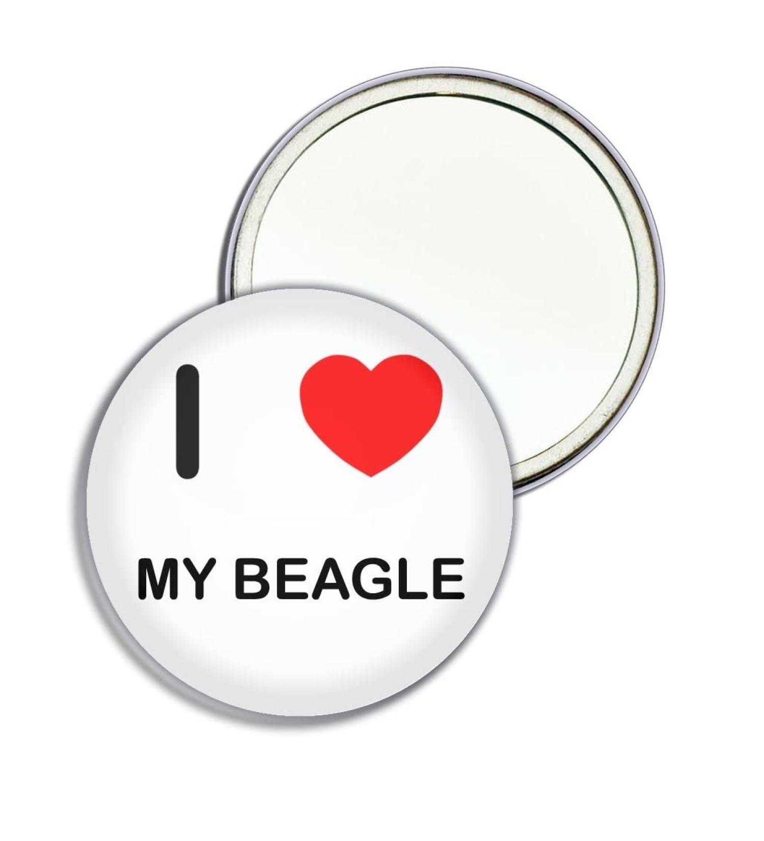 I Love My Beagle - 77mm Round Compact Mirror - Buy Online on GoSupps.com