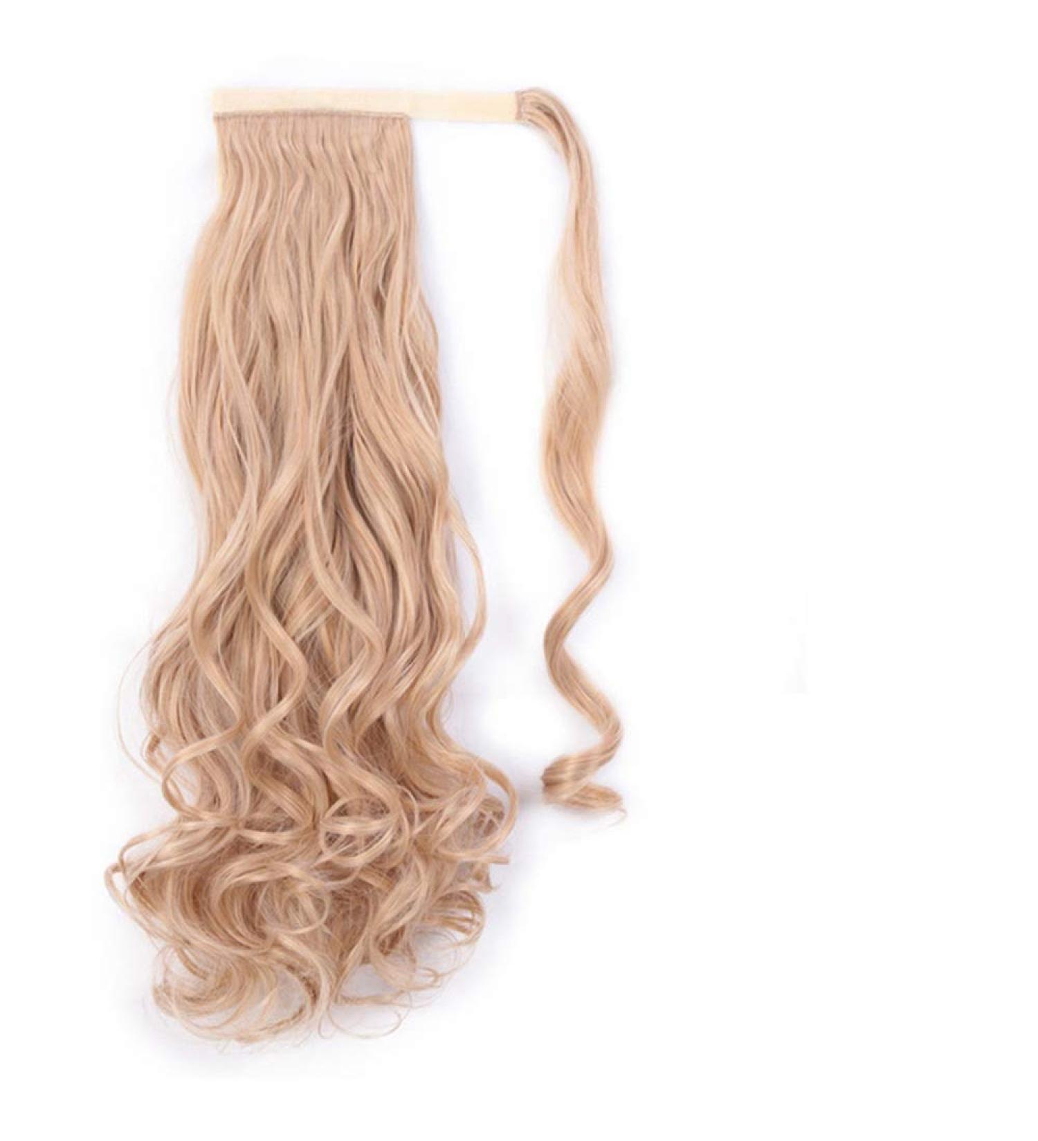 Vibrant 22-Inch Corn Wavy Long Ponytail Synthetic Wig - Brown Hair Clip Extensions - Buy Online on GoSupps.com